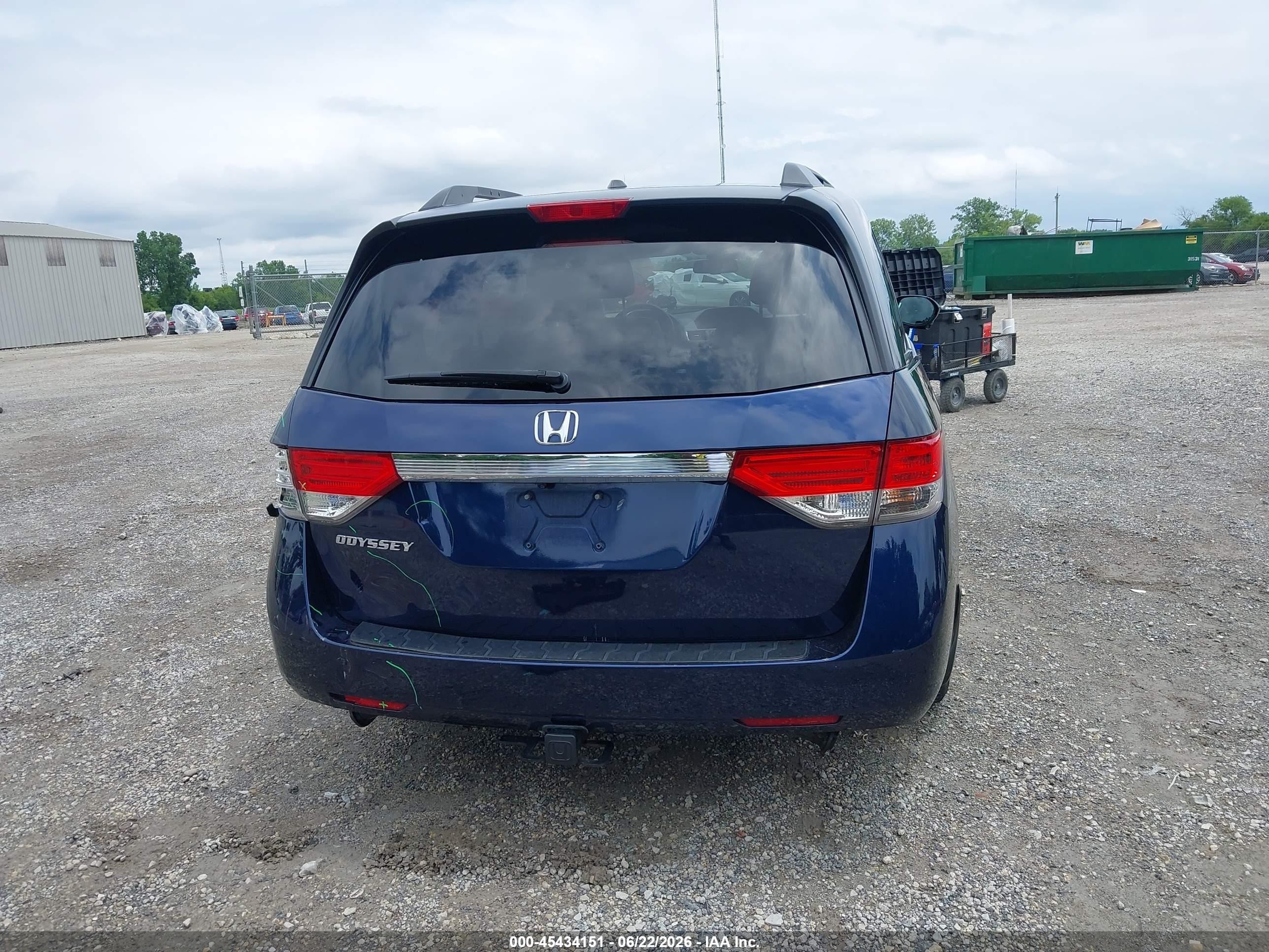 2014 Honda Odyssey Ex-l Blue vin: 5FNRL5H60EB114173