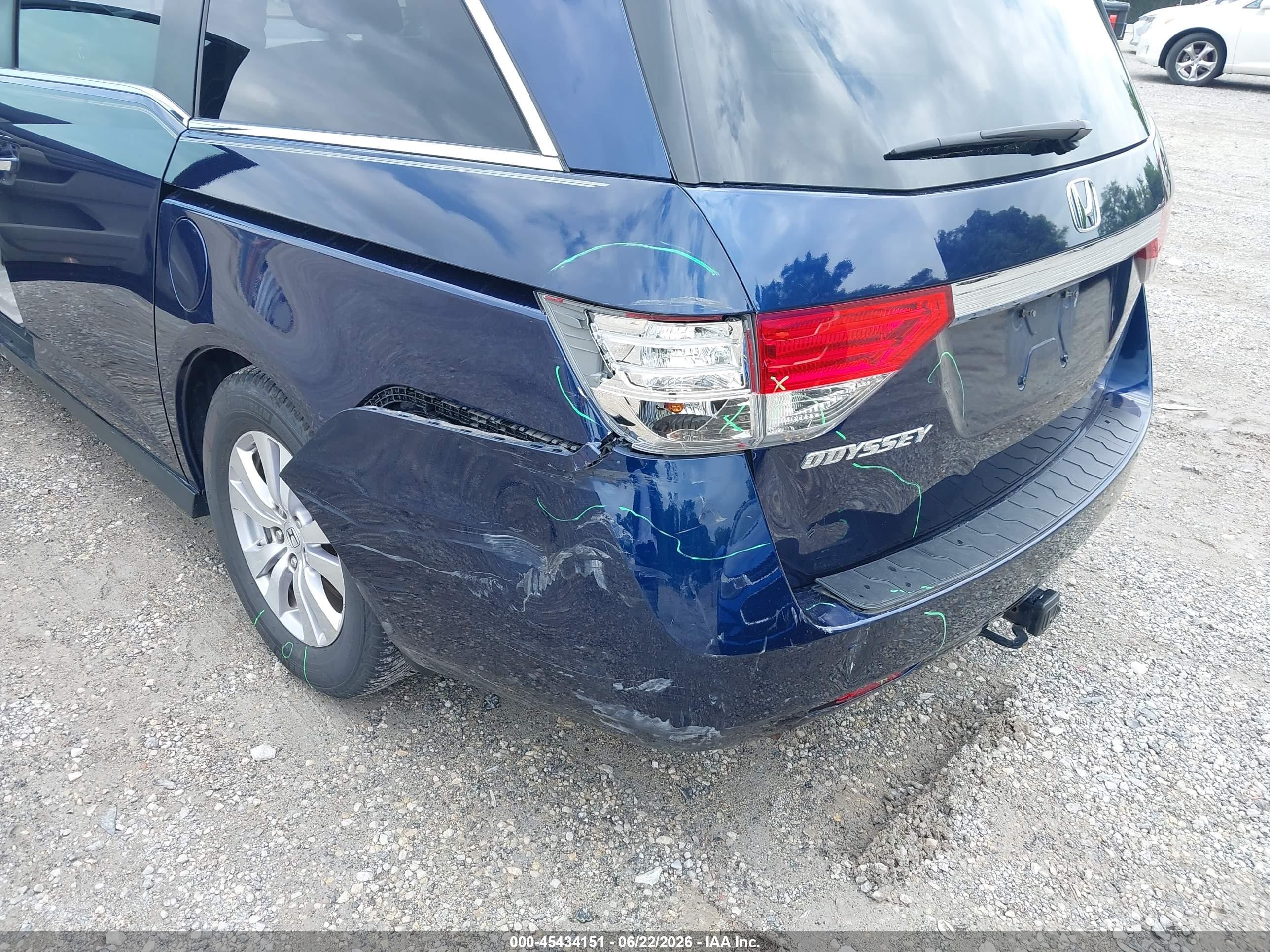2014 Honda Odyssey Ex-l Blue vin: 5FNRL5H60EB114173
