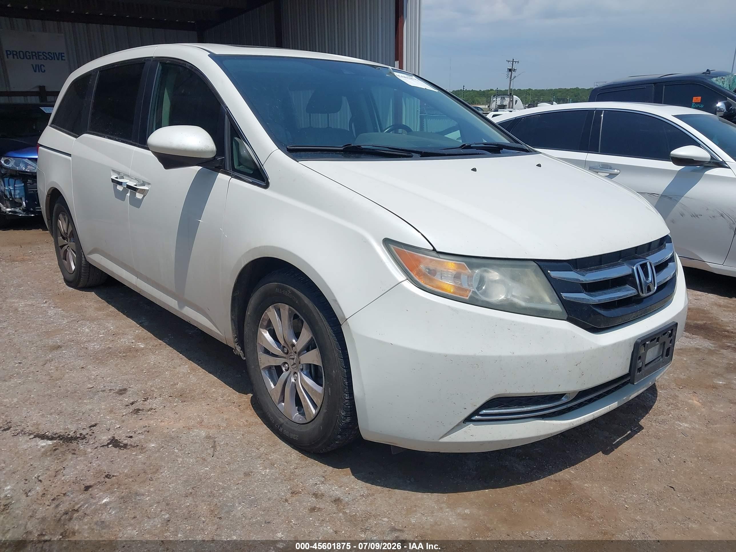 2014 Honda Odyssey Ex-l White vin: 5FNRL5H60EB118580