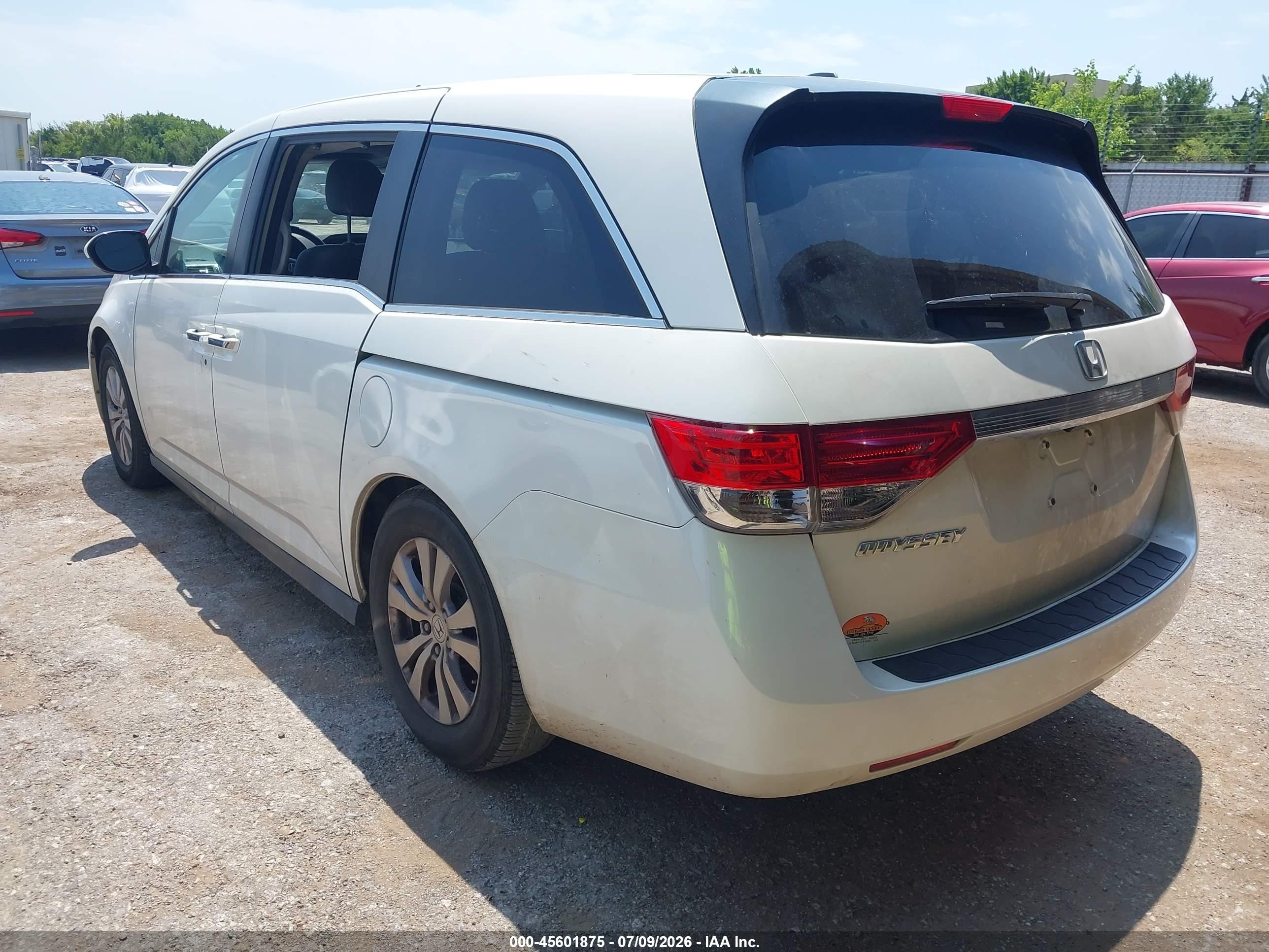 2014 Honda Odyssey Ex-l White vin: 5FNRL5H60EB118580