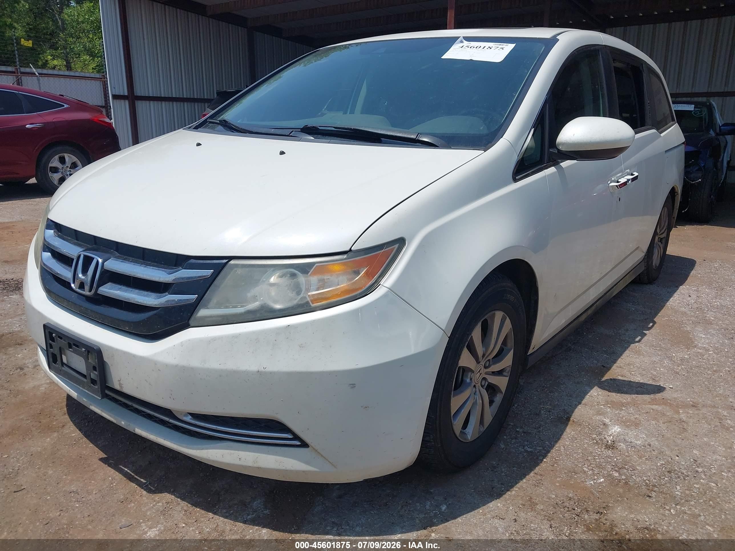 2014 Honda Odyssey Ex-l White vin: 5FNRL5H60EB118580