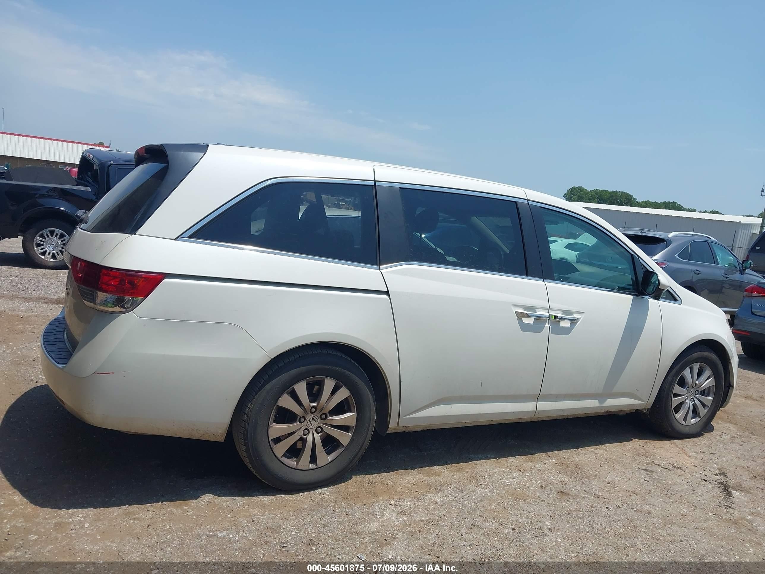 2014 Honda Odyssey Ex-l White vin: 5FNRL5H60EB118580