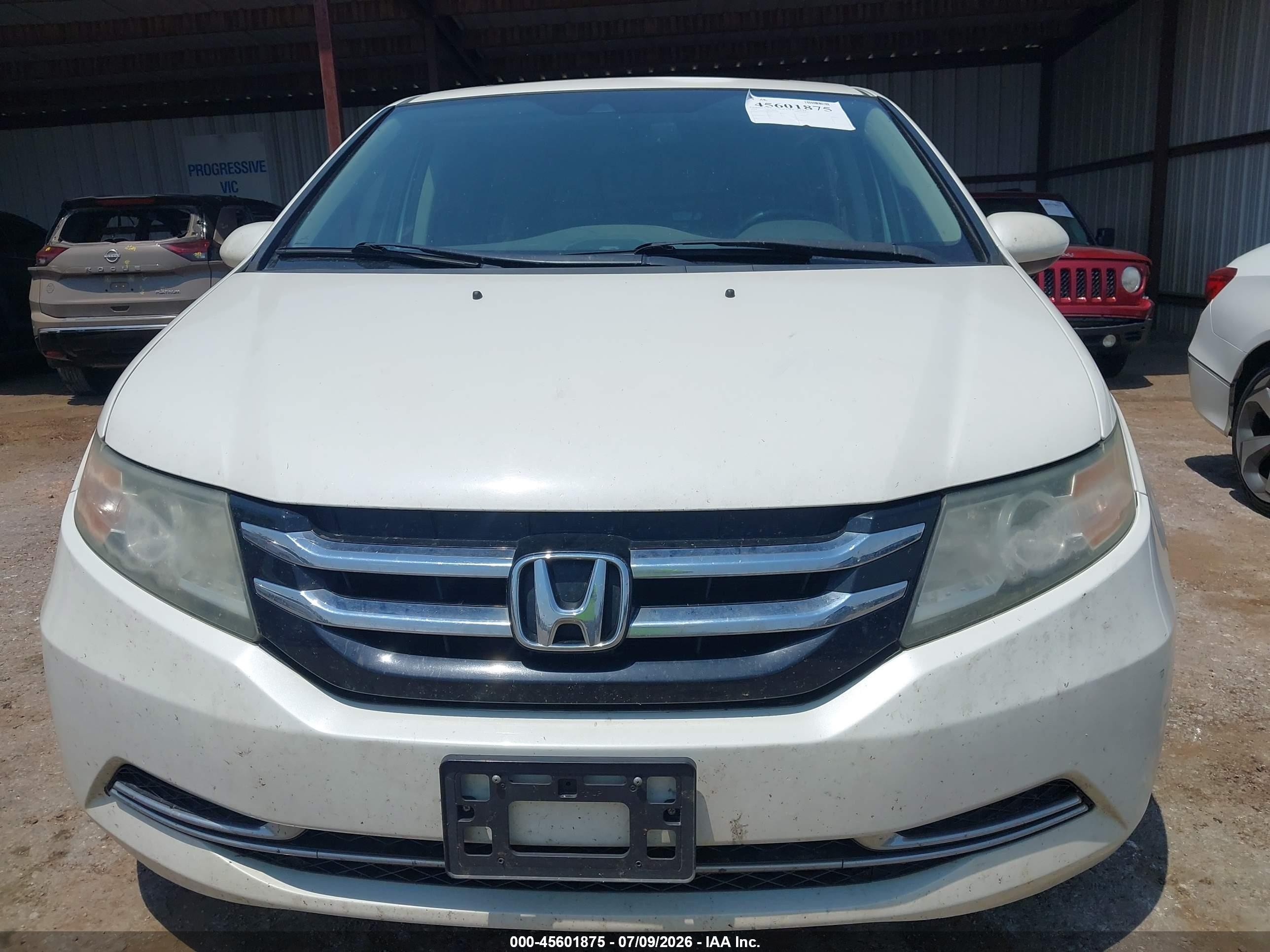 2014 Honda Odyssey Ex-l White vin: 5FNRL5H60EB118580