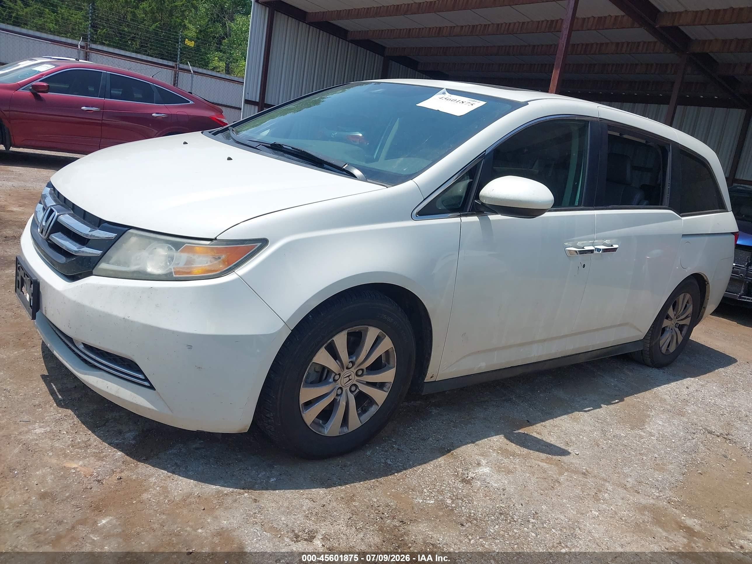 2014 Honda Odyssey Ex-l White vin: 5FNRL5H60EB118580