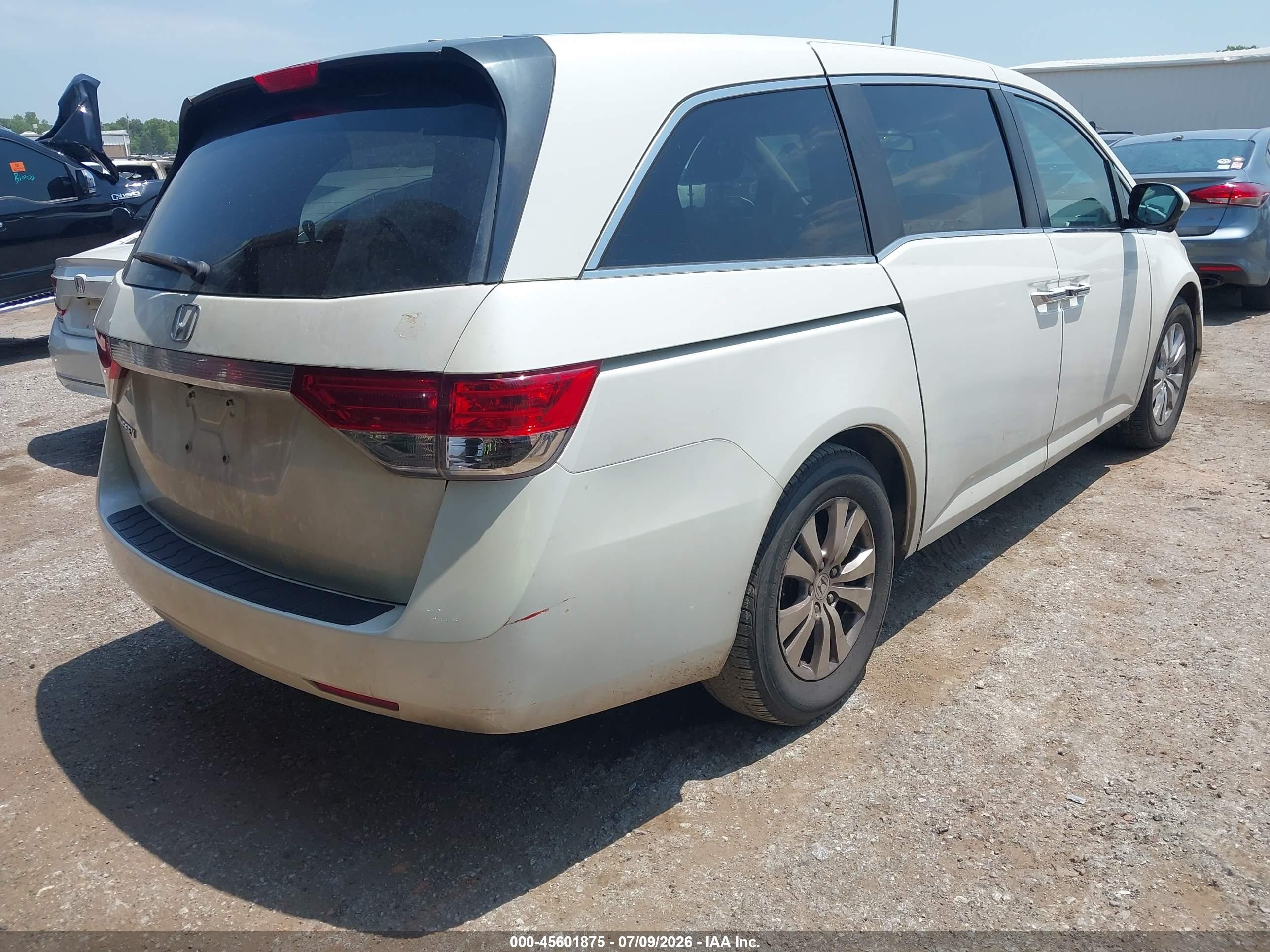 2014 Honda Odyssey Ex-l White vin: 5FNRL5H60EB118580