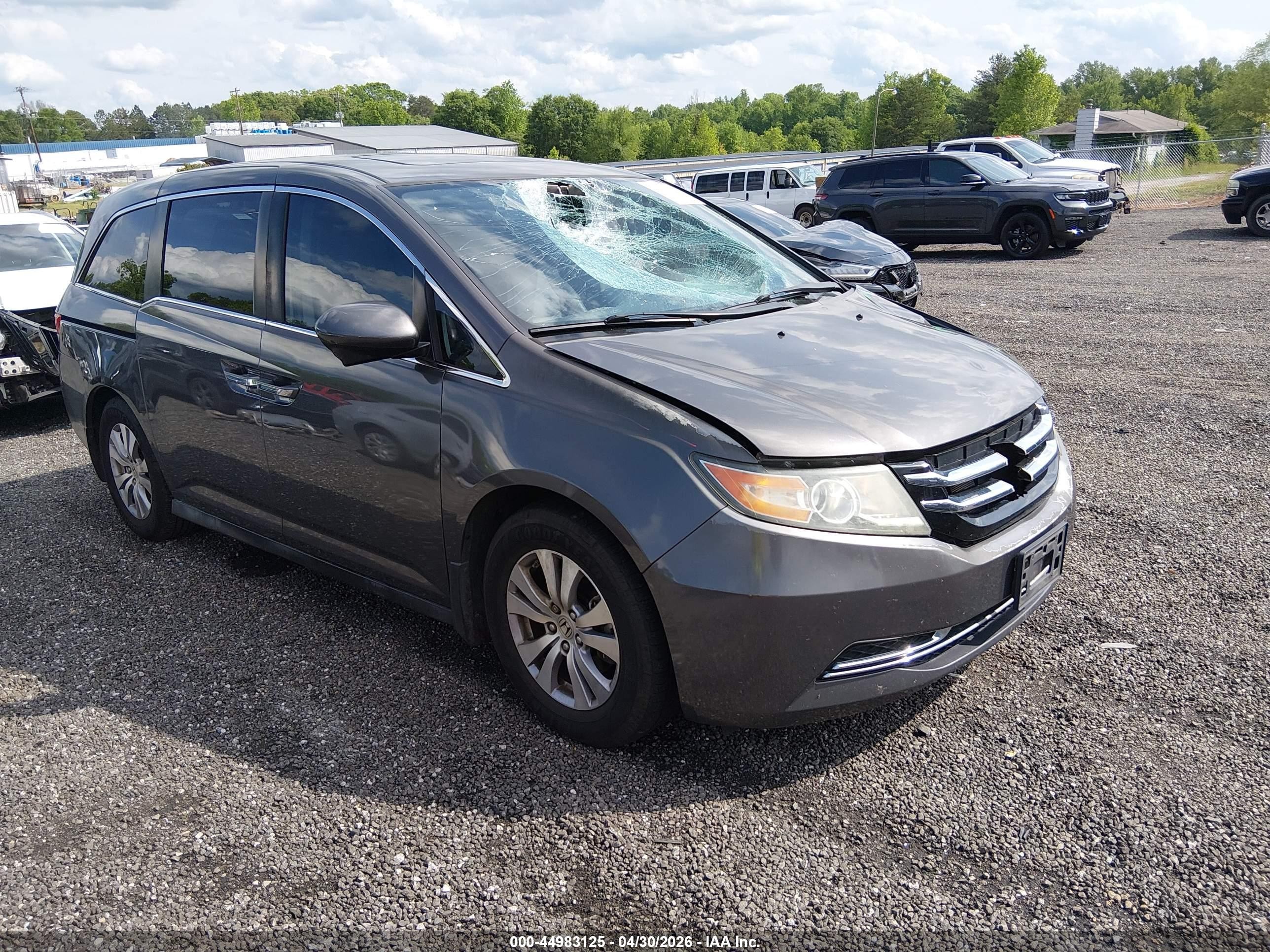 2014 Honda Odyssey Ex-l Gray vin: 5FNRL5H60EB120796