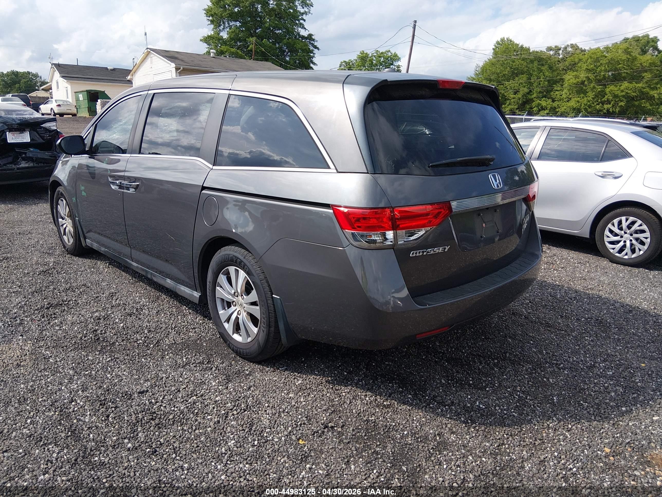 2014 Honda Odyssey Ex-l Gray vin: 5FNRL5H60EB120796