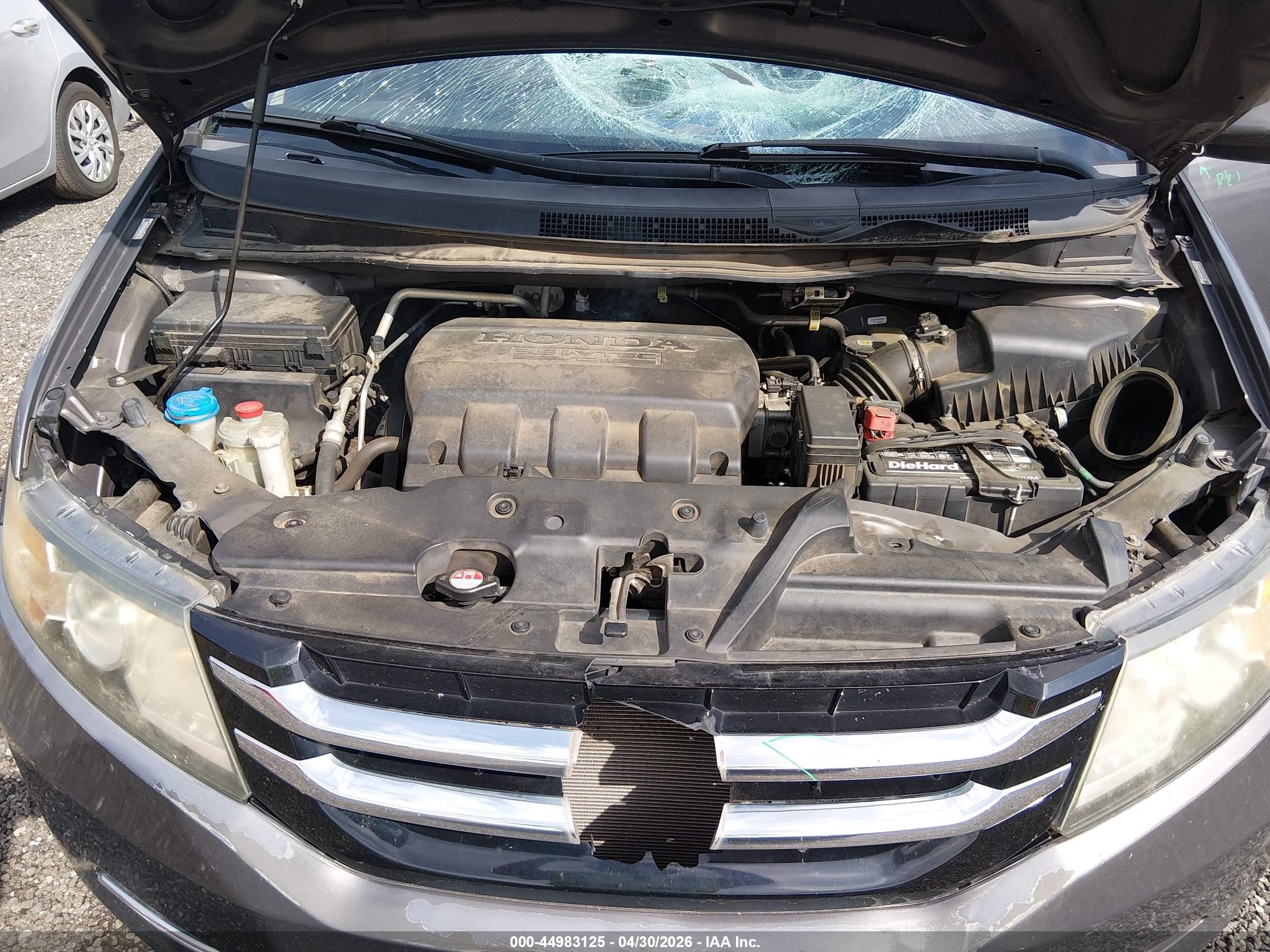 2014 Honda Odyssey Ex-l Gray vin: 5FNRL5H60EB120796