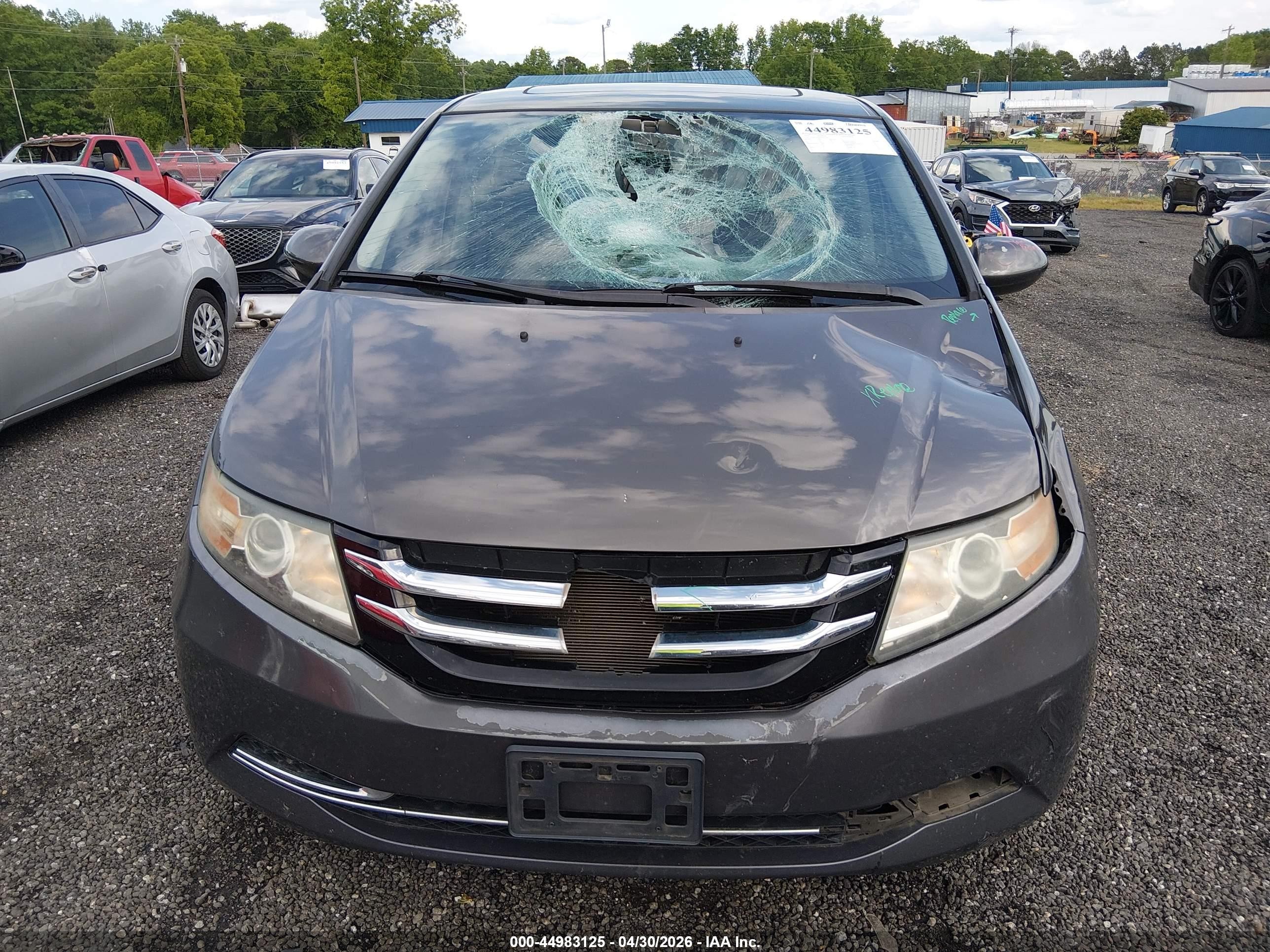 2014 Honda Odyssey Ex-l Gray vin: 5FNRL5H60EB120796