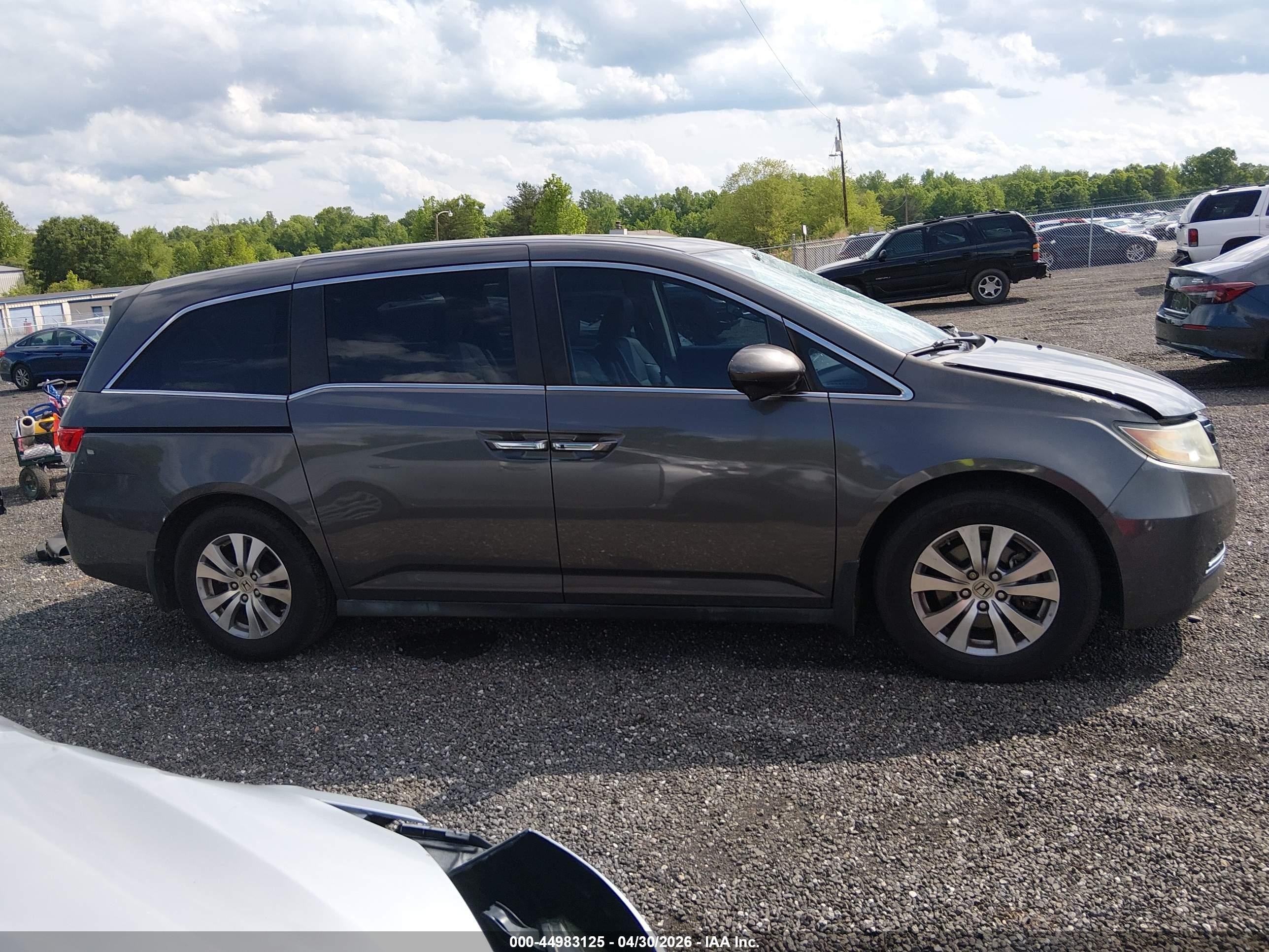 2014 Honda Odyssey Ex-l Gray vin: 5FNRL5H60EB120796