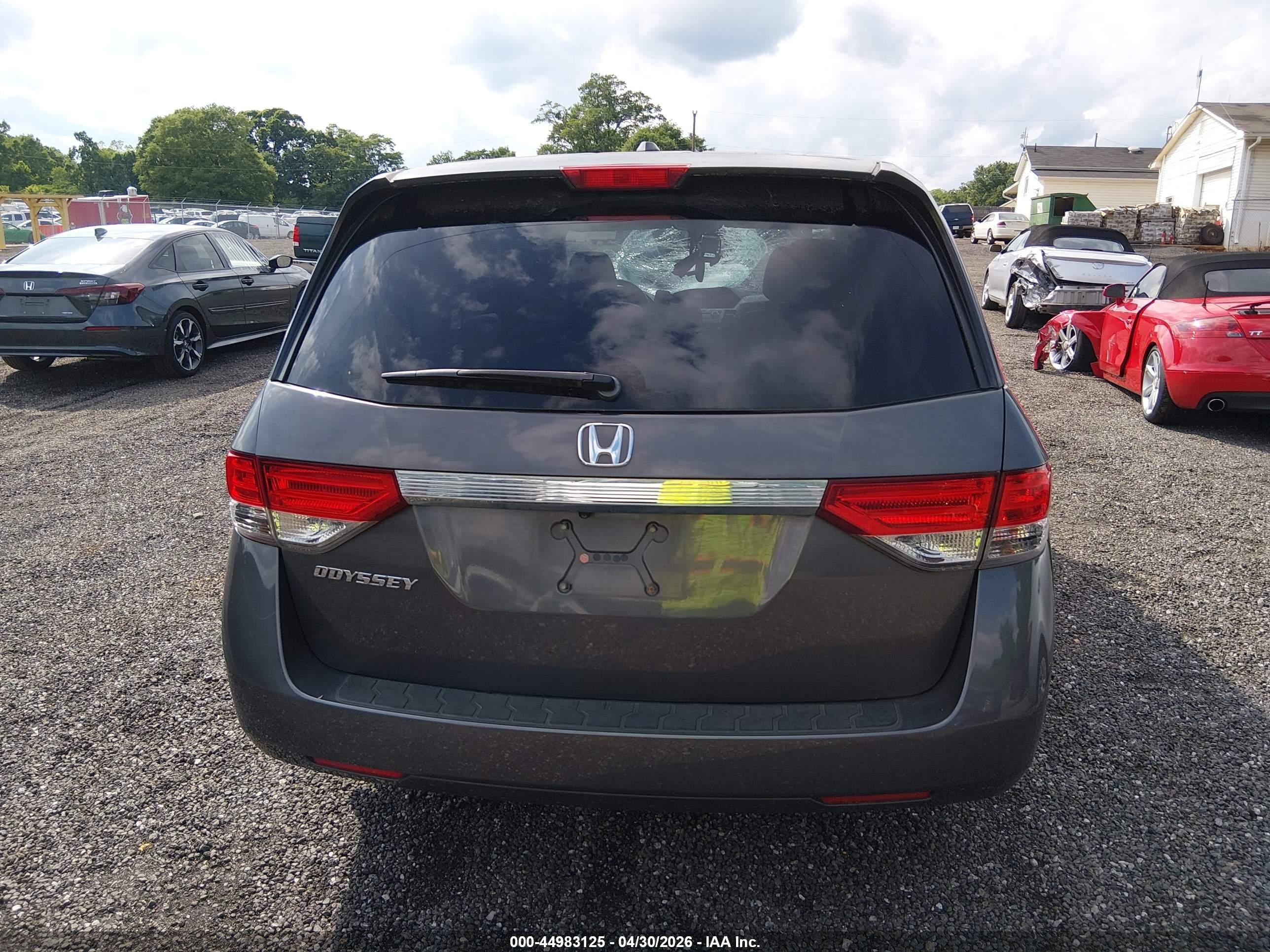 2014 Honda Odyssey Ex-l Gray vin: 5FNRL5H60EB120796