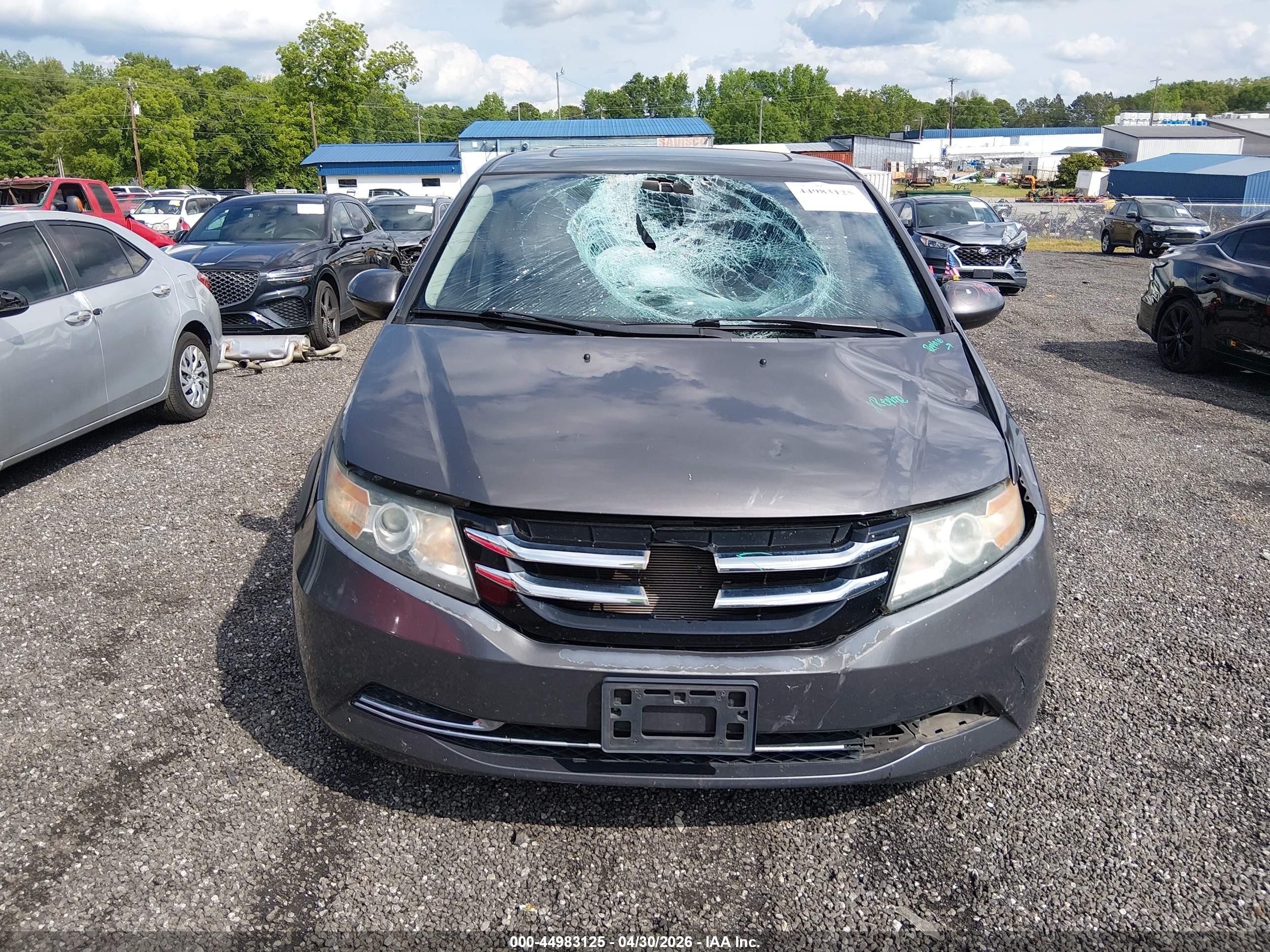 2014 Honda Odyssey Ex-l Gray vin: 5FNRL5H60EB120796