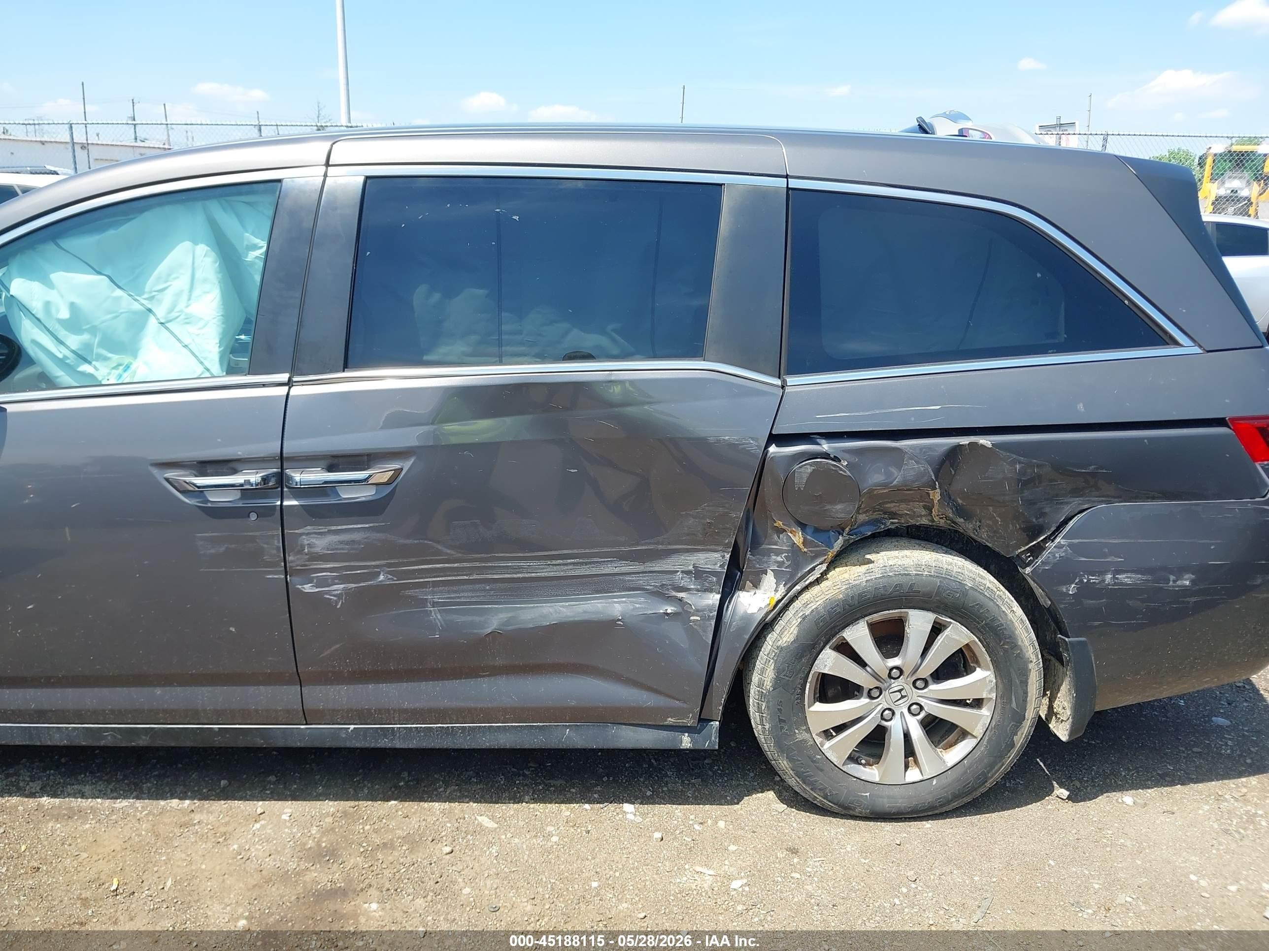 2014 Honda Odyssey Ex-l Gray vin: 5FNRL5H60EB121818