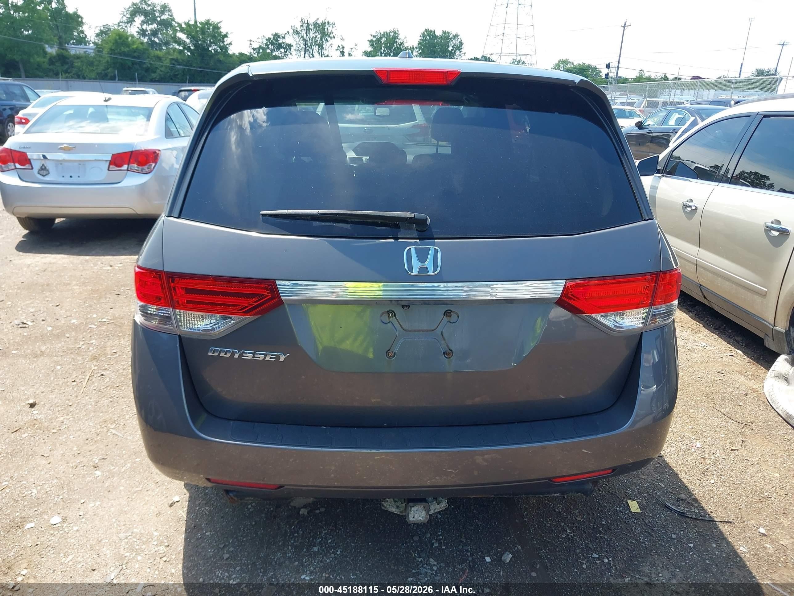 2014 Honda Odyssey Ex-l Gray vin: 5FNRL5H60EB121818