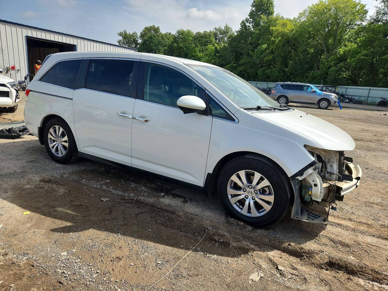 2014 Honda Odyssey Exl White vin: 5FNRL5H60EB122077