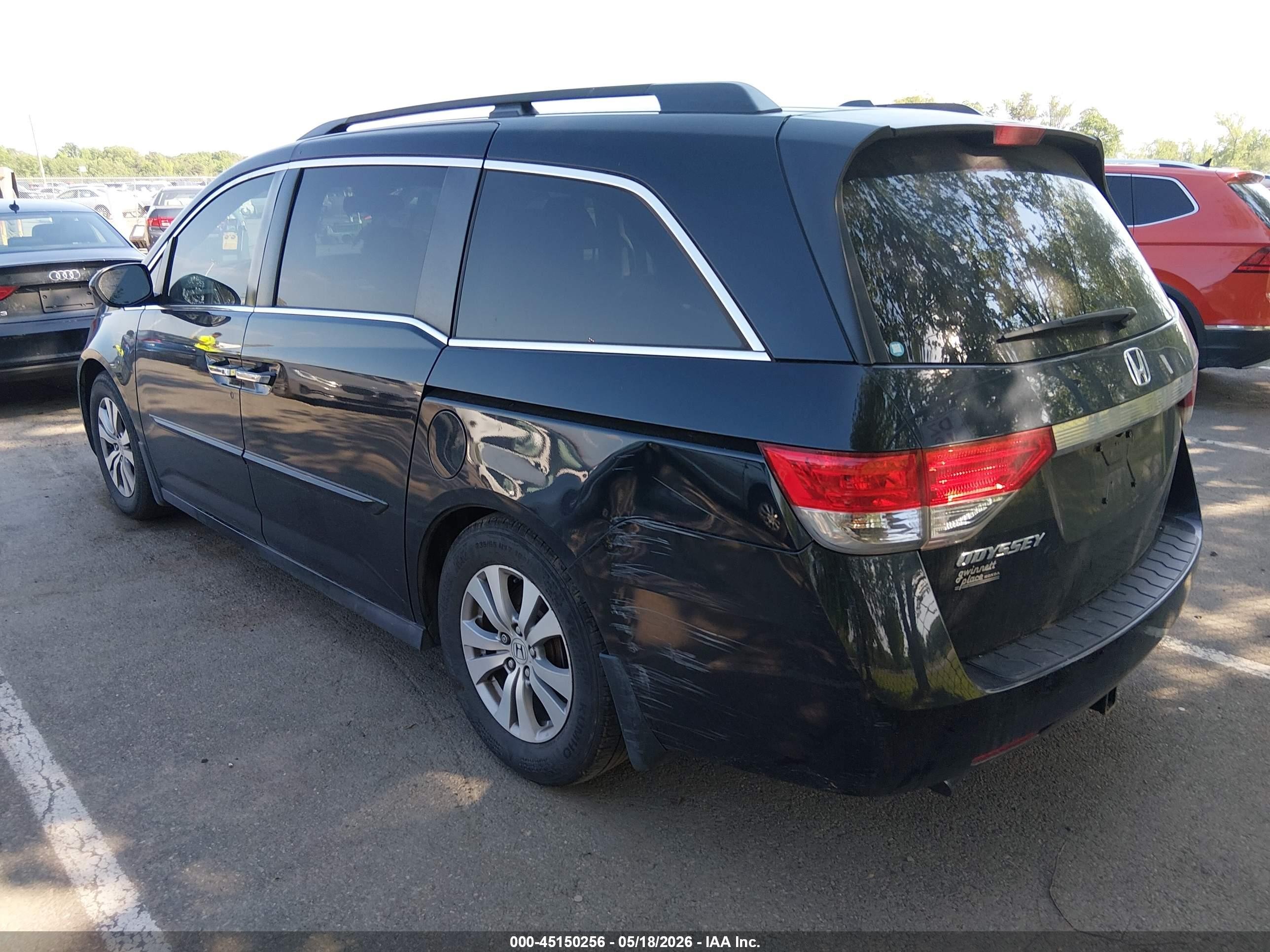 2014 Honda Odyssey Ex-l Black vin: 5FNRL5H60EB133452
