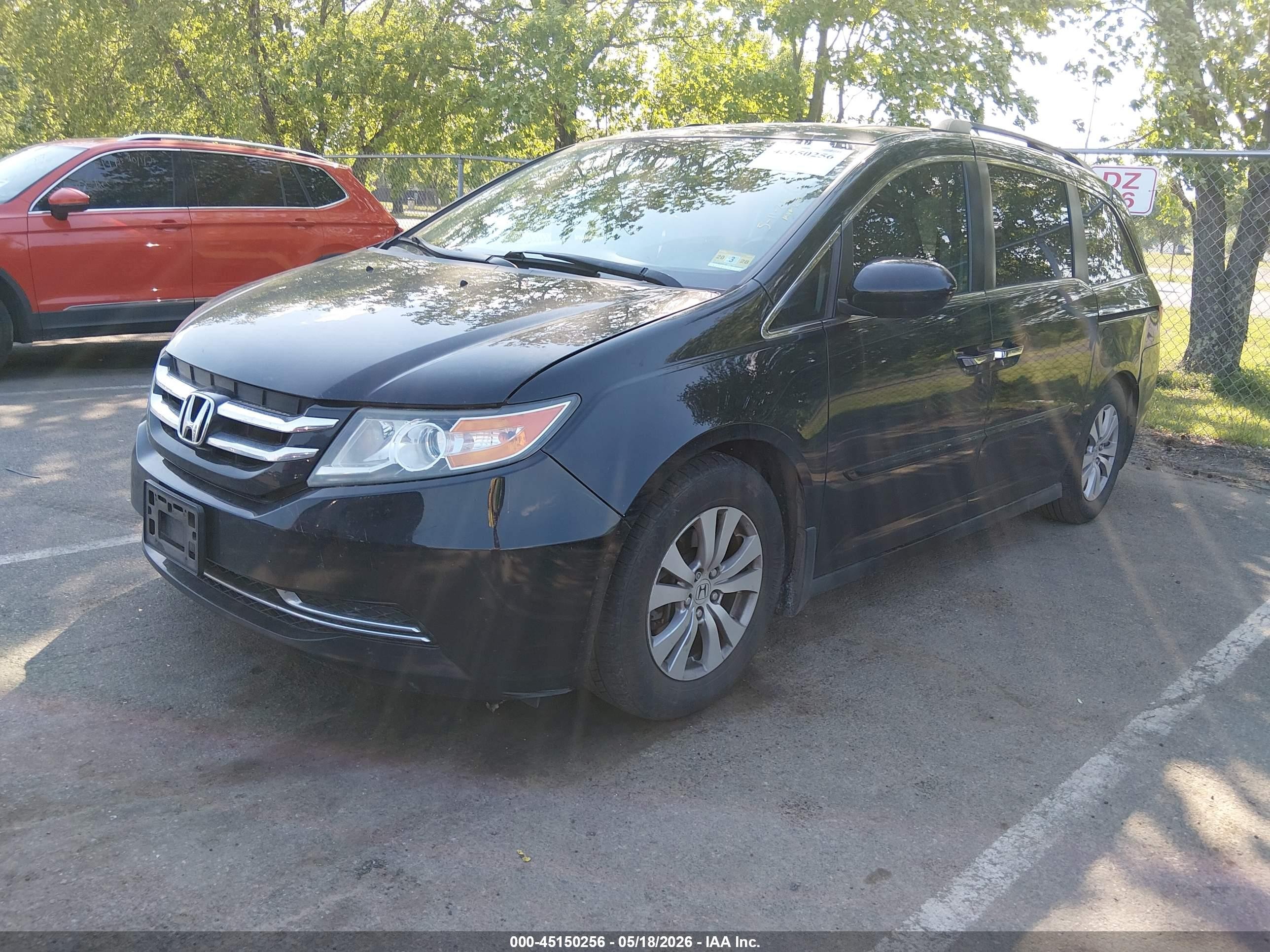 2014 Honda Odyssey Ex-l Black vin: 5FNRL5H60EB133452