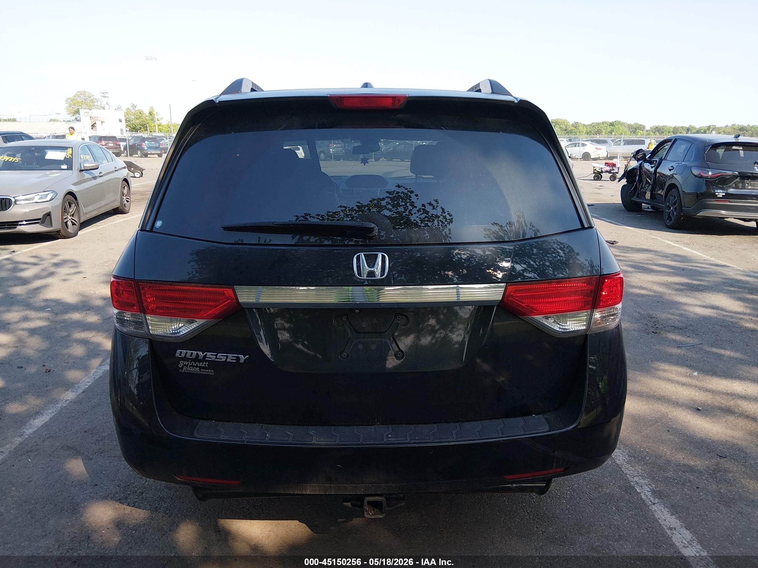 2014 Honda Odyssey Ex-l Black vin: 5FNRL5H60EB133452