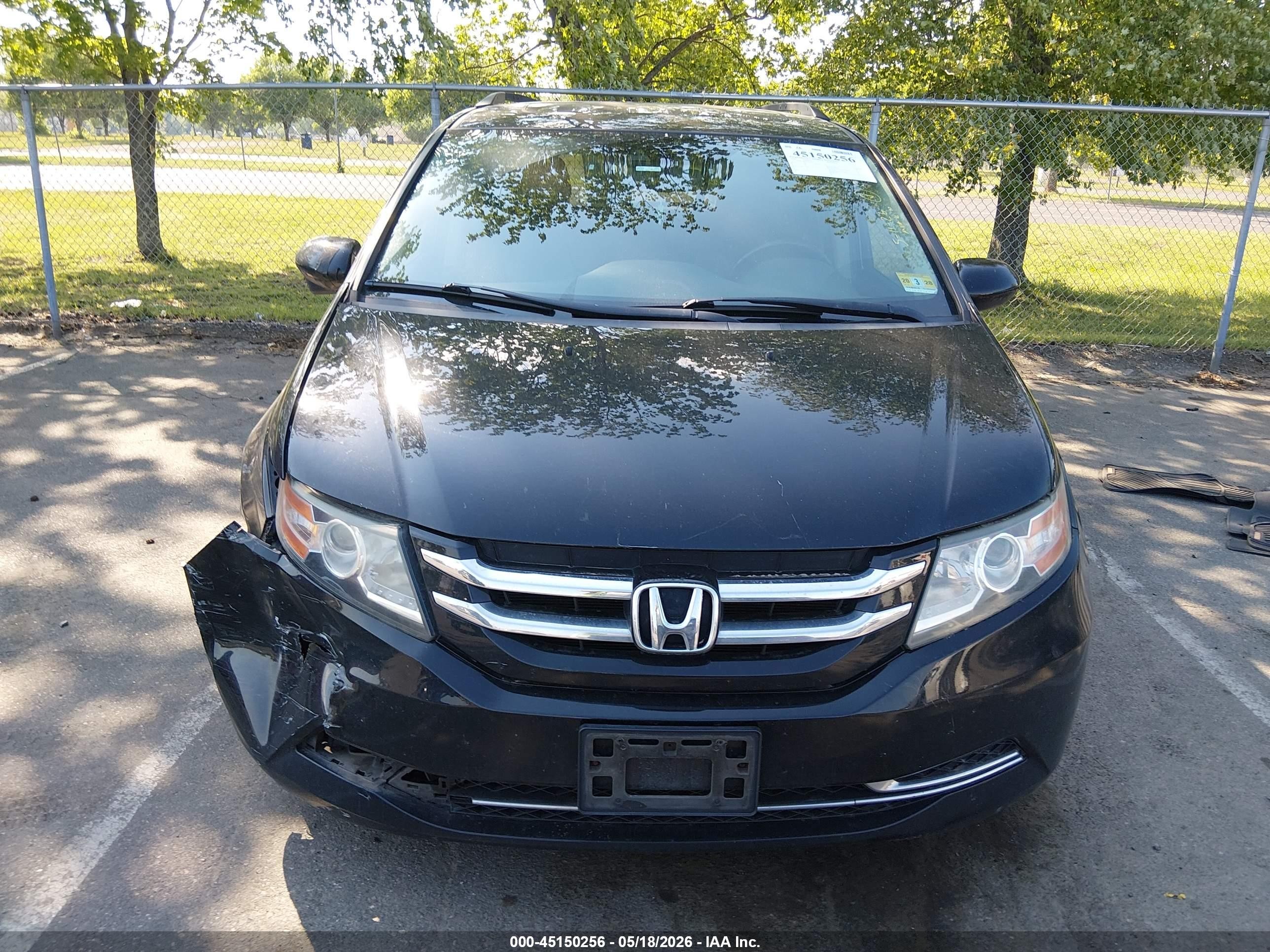 2014 Honda Odyssey Ex-l Black vin: 5FNRL5H60EB133452