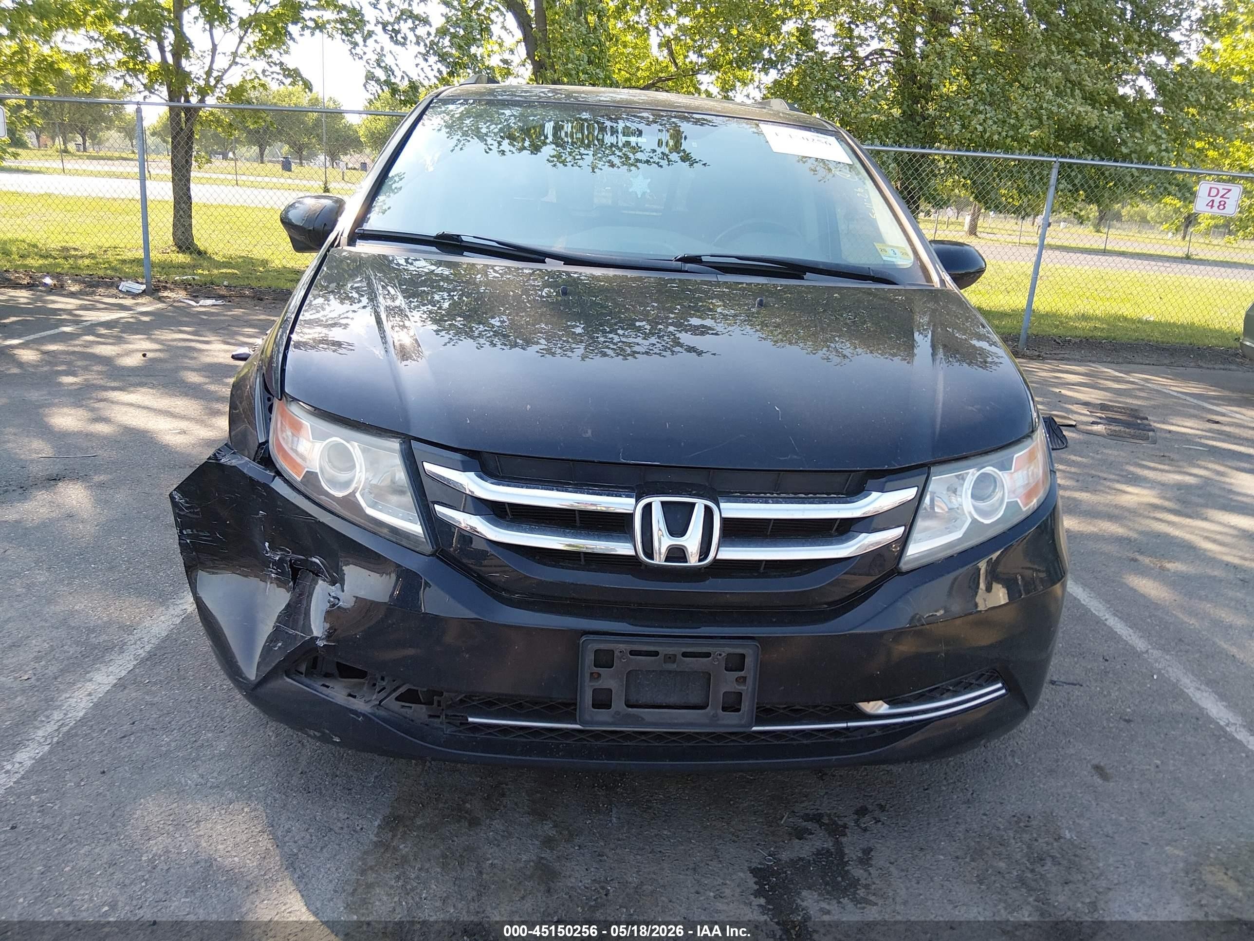 2014 Honda Odyssey Ex-l Black vin: 5FNRL5H60EB133452