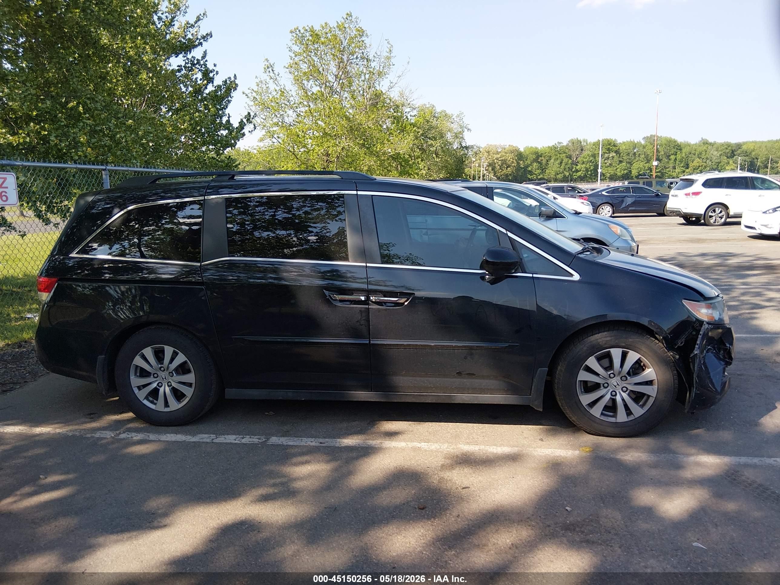 2014 Honda Odyssey Ex-l Black vin: 5FNRL5H60EB133452