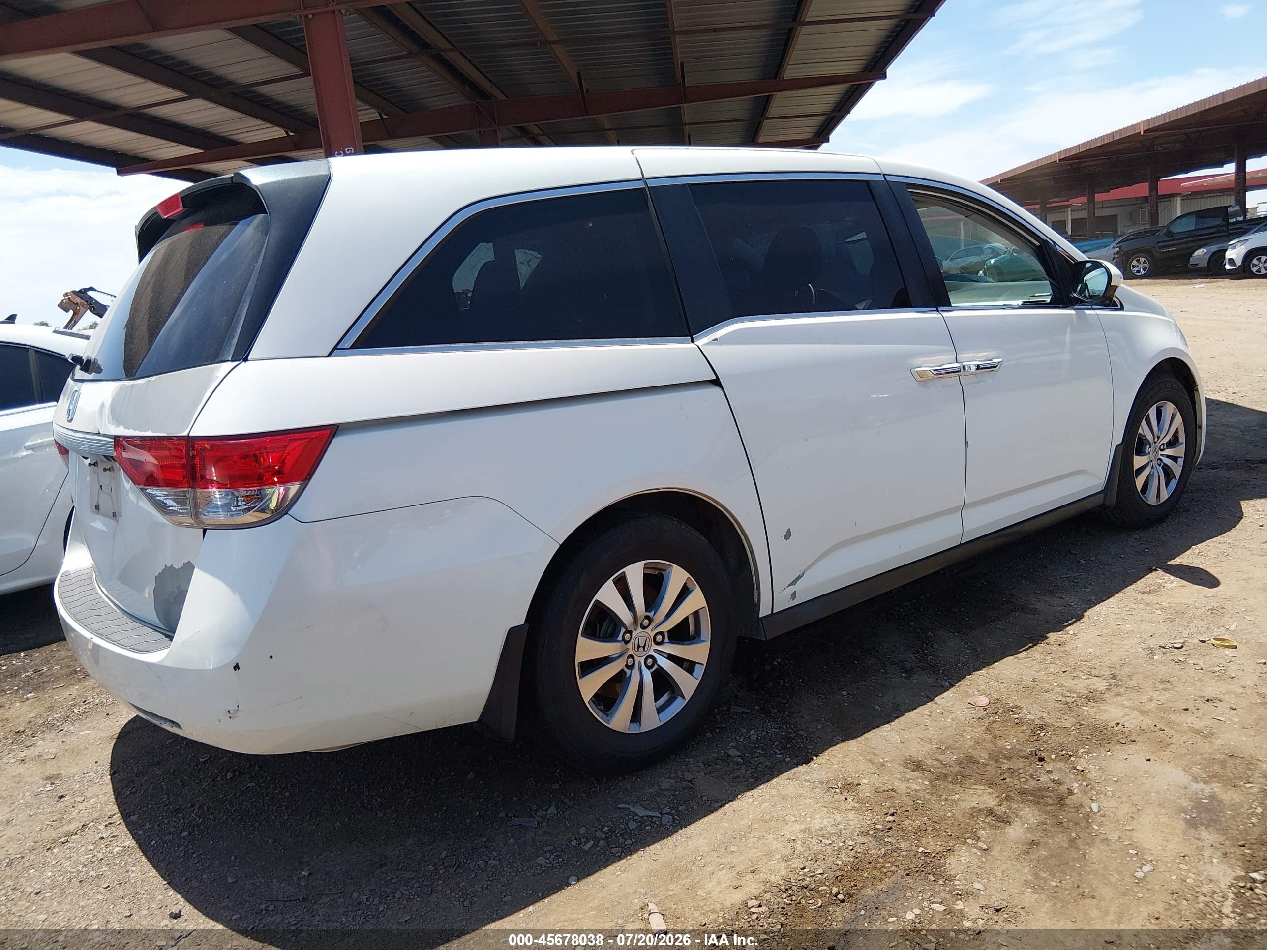 2014 Honda Odyssey Ex-l White vin: 5FNRL5H60EB134553