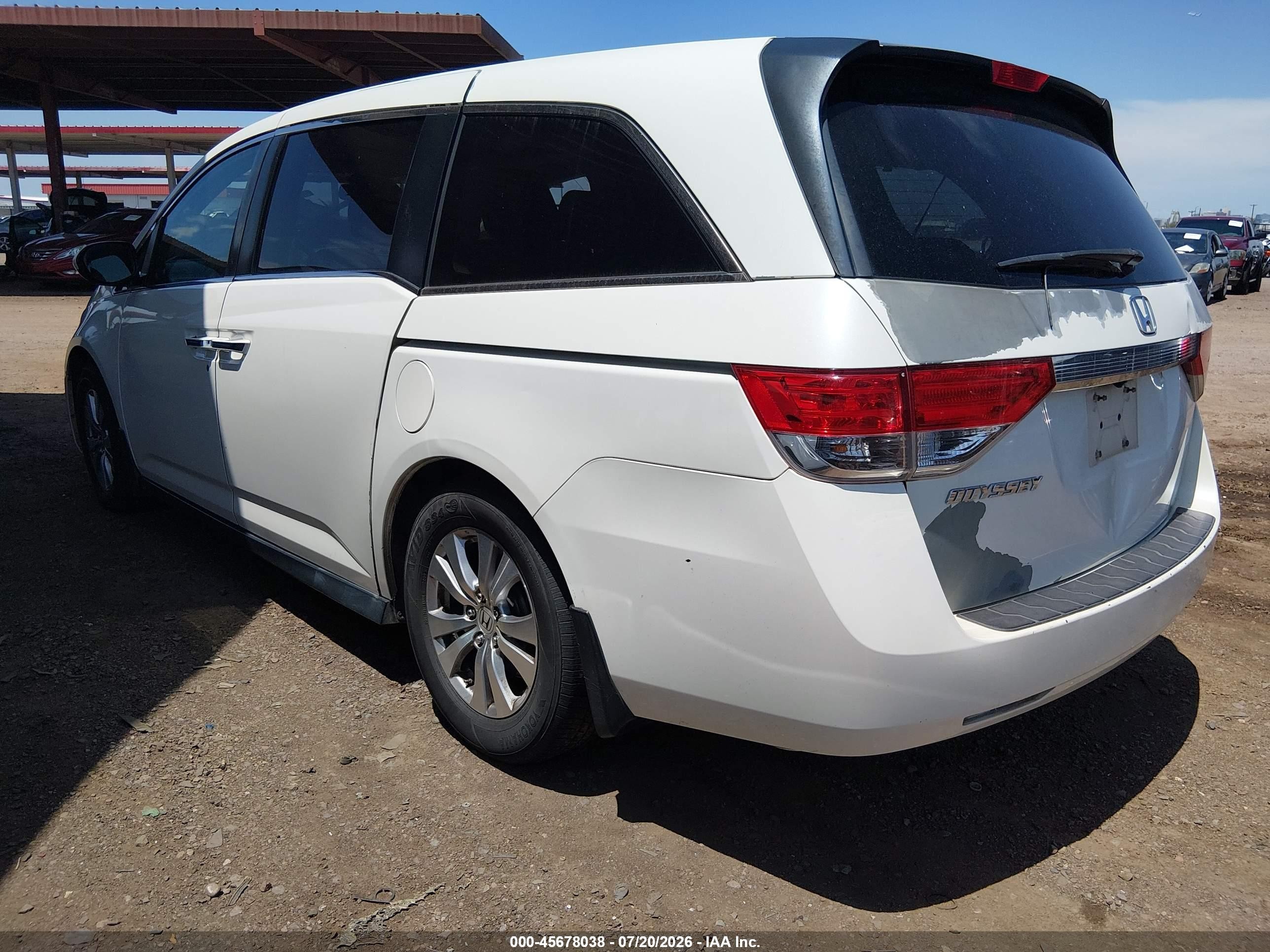 2014 Honda Odyssey Ex-l White vin: 5FNRL5H60EB134553