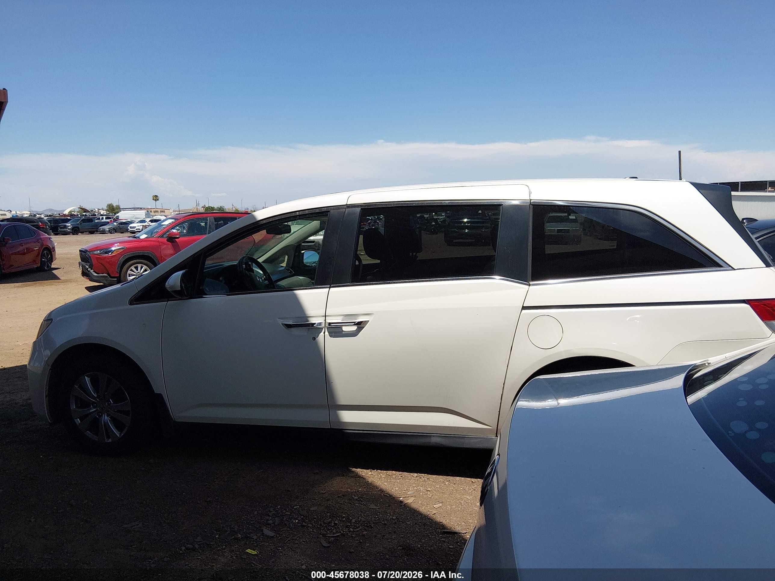 2014 Honda Odyssey Ex-l White vin: 5FNRL5H60EB134553