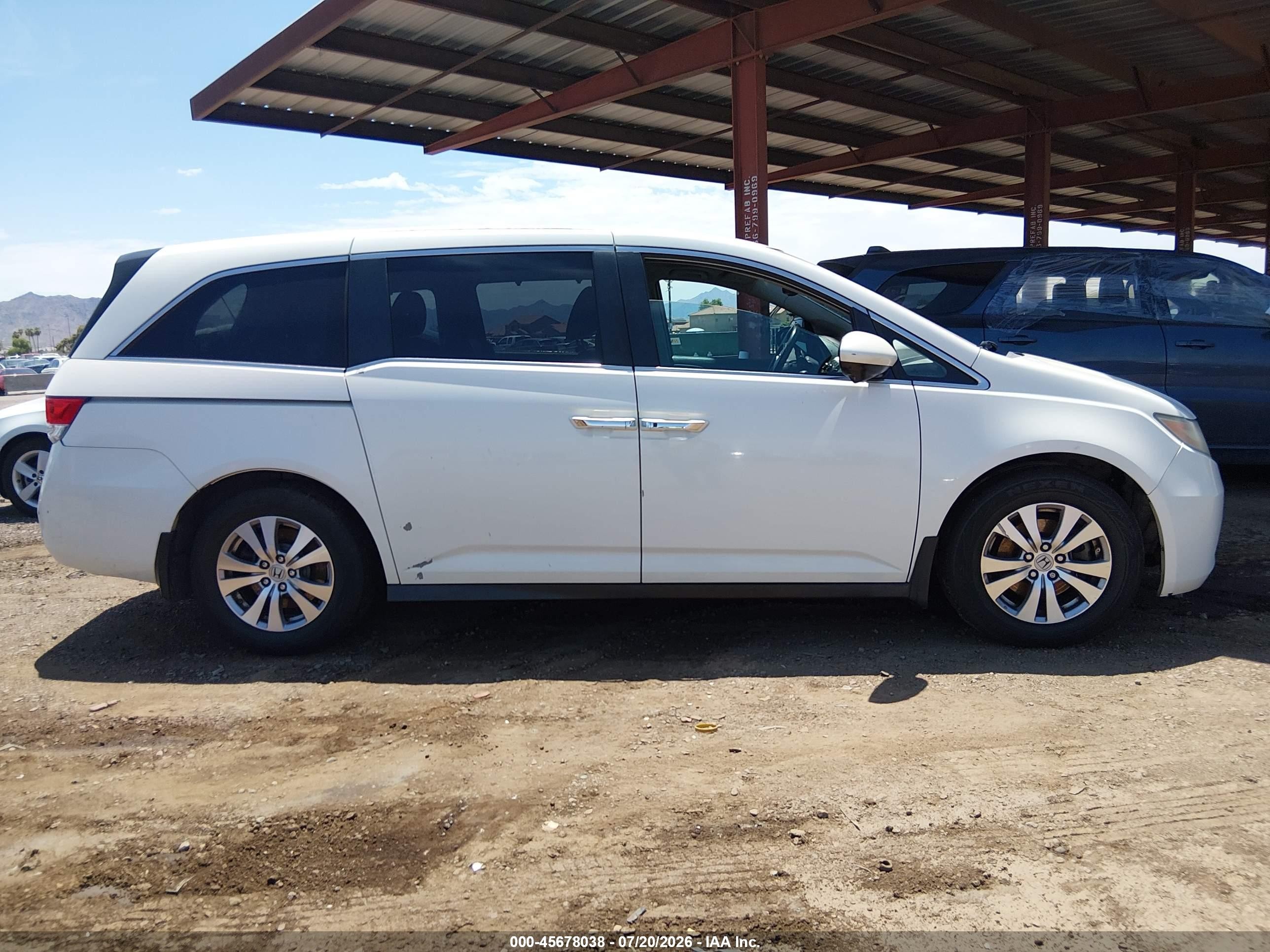 2014 Honda Odyssey Ex-l White vin: 5FNRL5H60EB134553