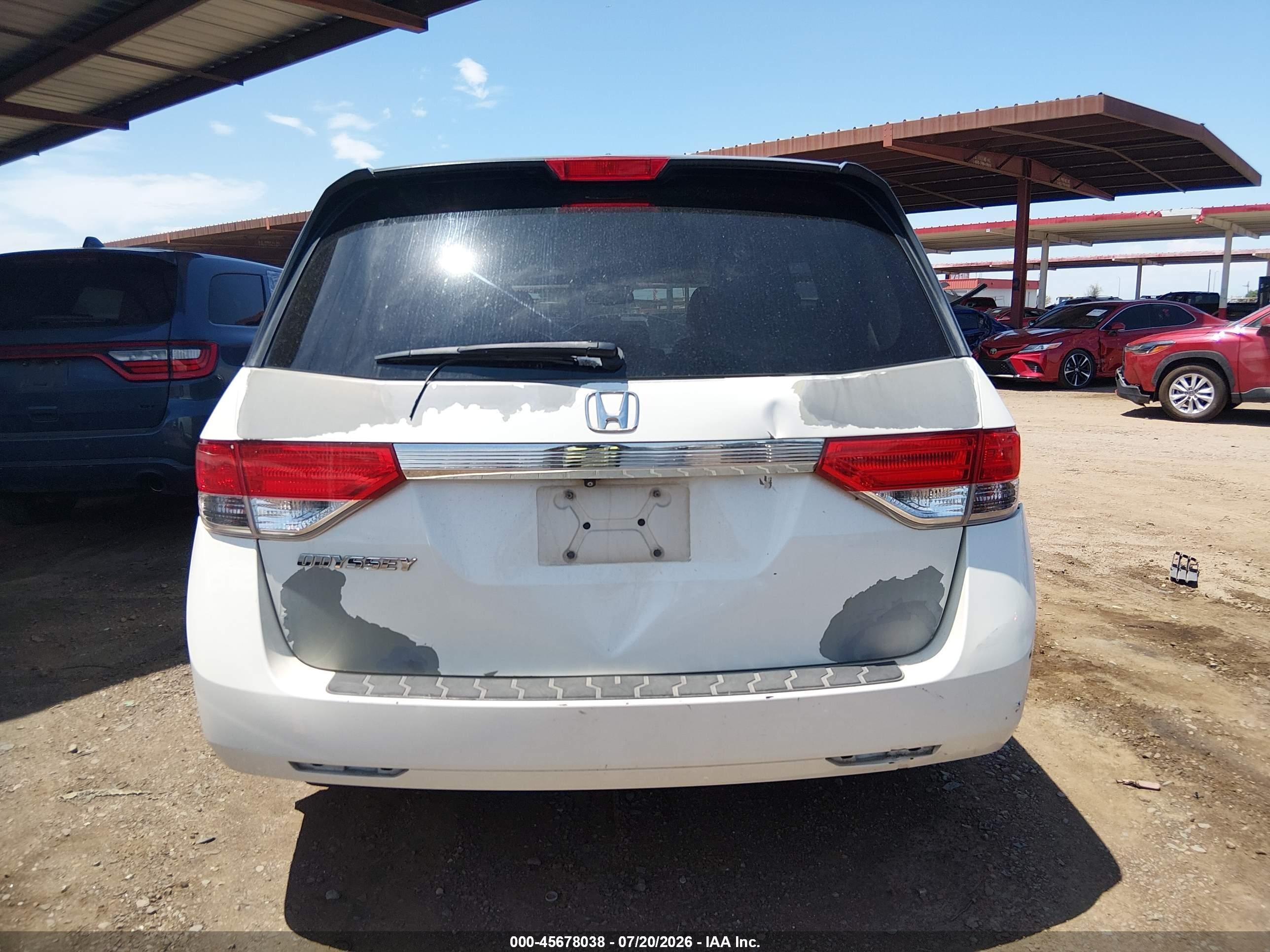 2014 Honda Odyssey Ex-l White vin: 5FNRL5H60EB134553