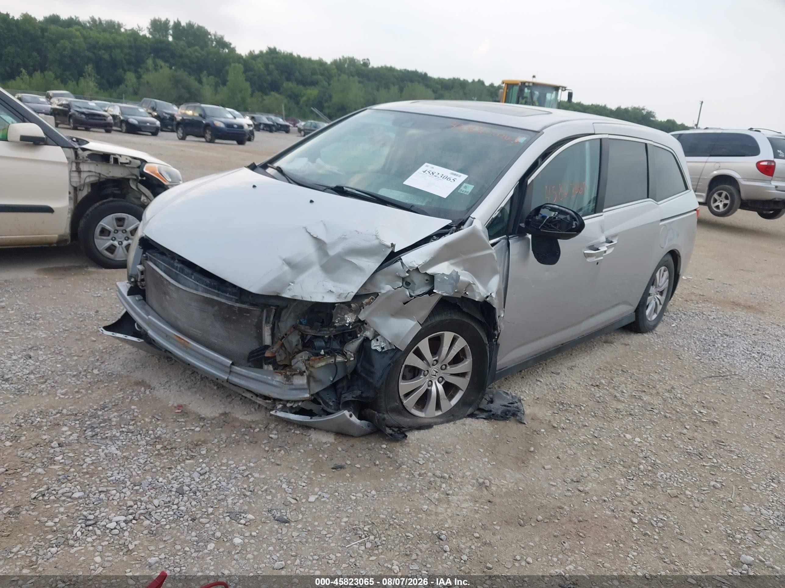 2014 Honda Odyssey Ex-l Silver vin: 5FNRL5H60EB138604