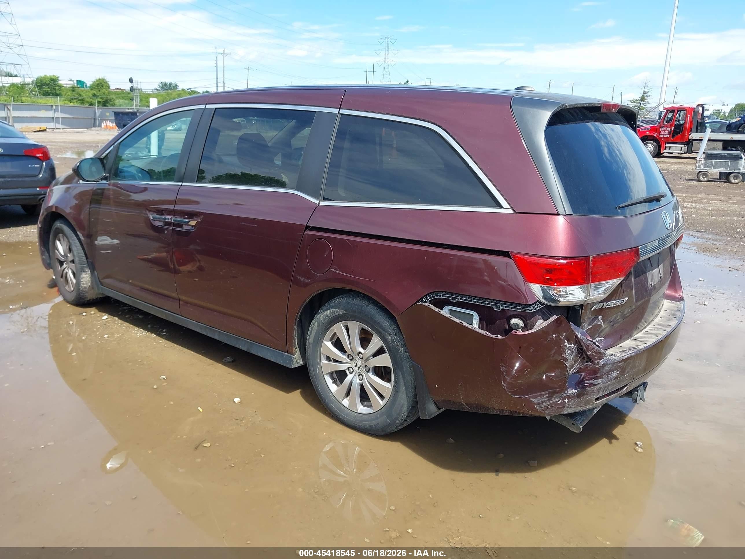 2014 Honda Odyssey Ex-l Maroon vin: 5FNRL5H60EB139509