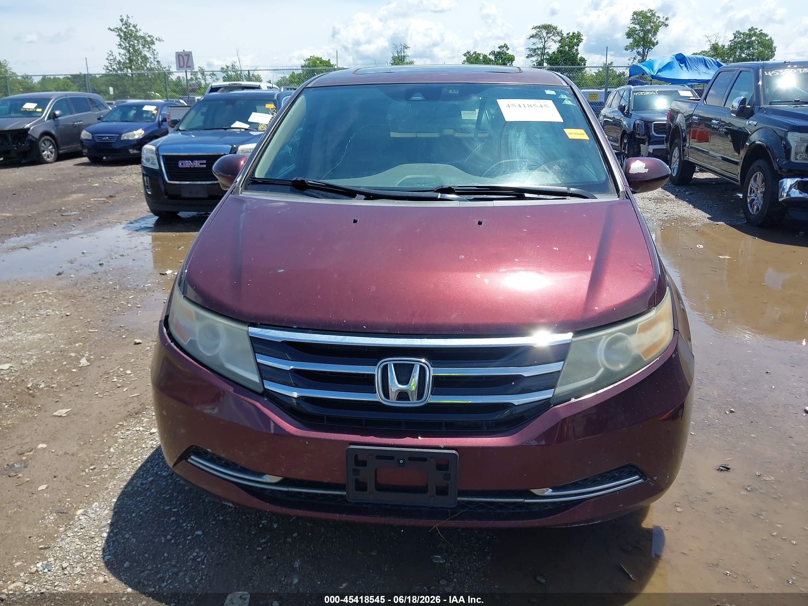 2014 Honda Odyssey Ex-l Maroon vin: 5FNRL5H60EB139509