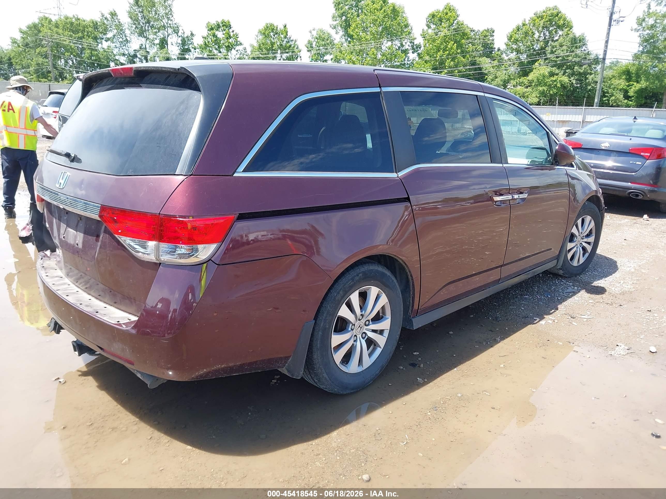 2014 Honda Odyssey Ex-l Maroon vin: 5FNRL5H60EB139509