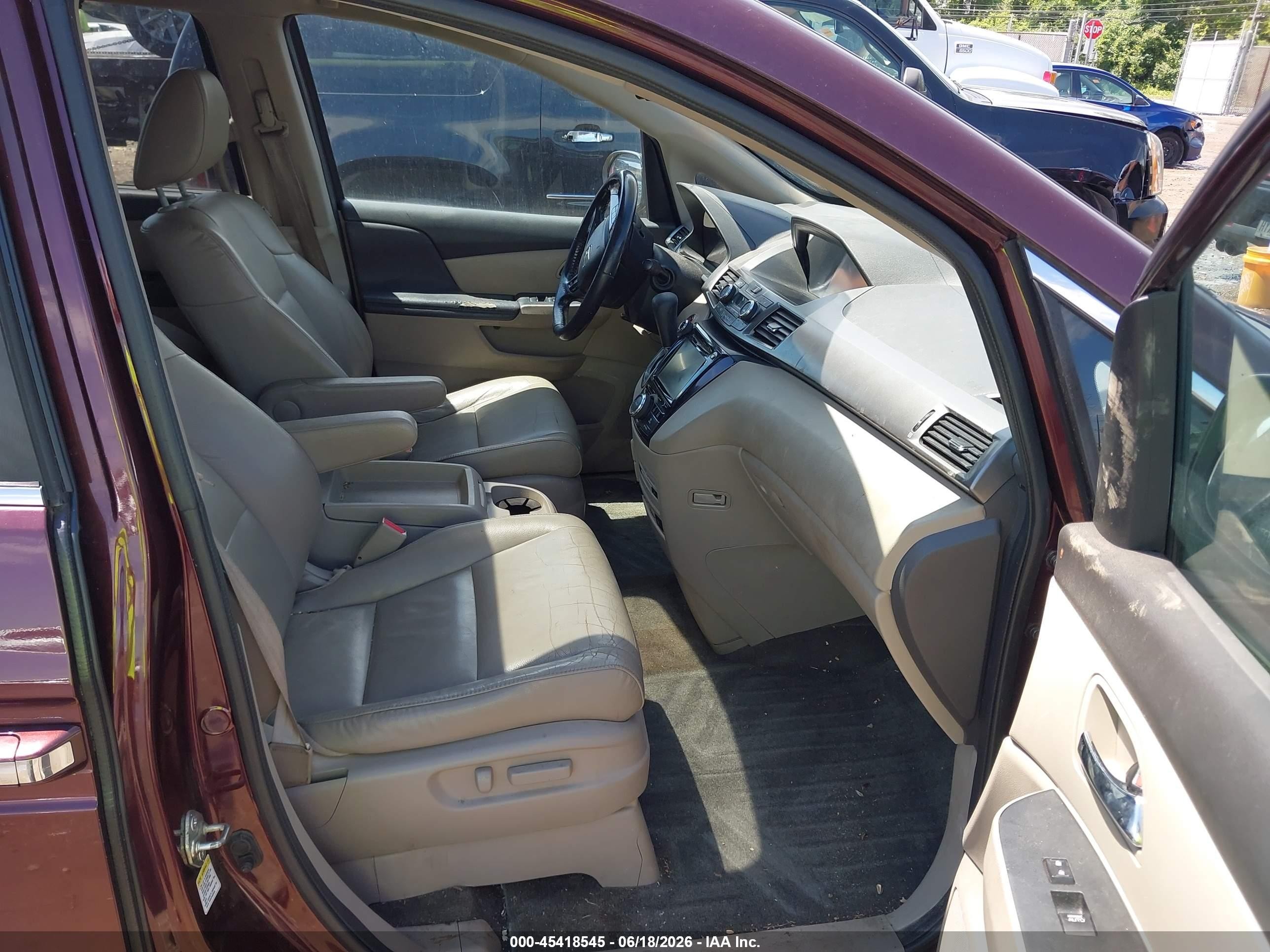 2014 Honda Odyssey Ex-l Maroon vin: 5FNRL5H60EB139509
