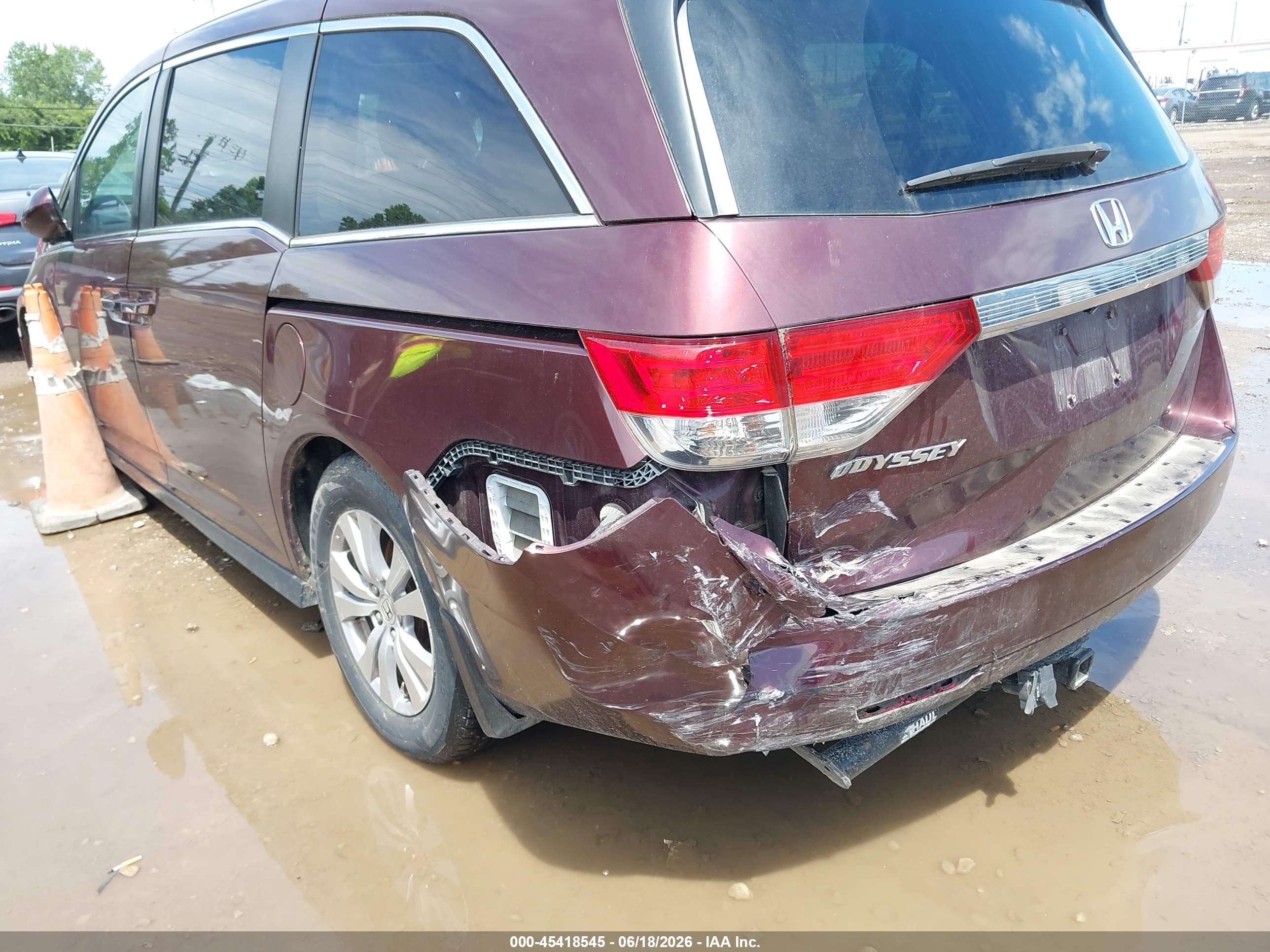 2014 Honda Odyssey Ex-l Maroon vin: 5FNRL5H60EB139509