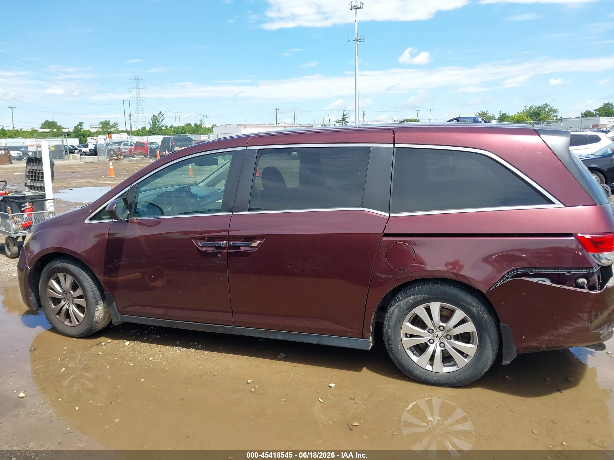 2014 Honda Odyssey Ex-l Maroon vin: 5FNRL5H60EB139509
