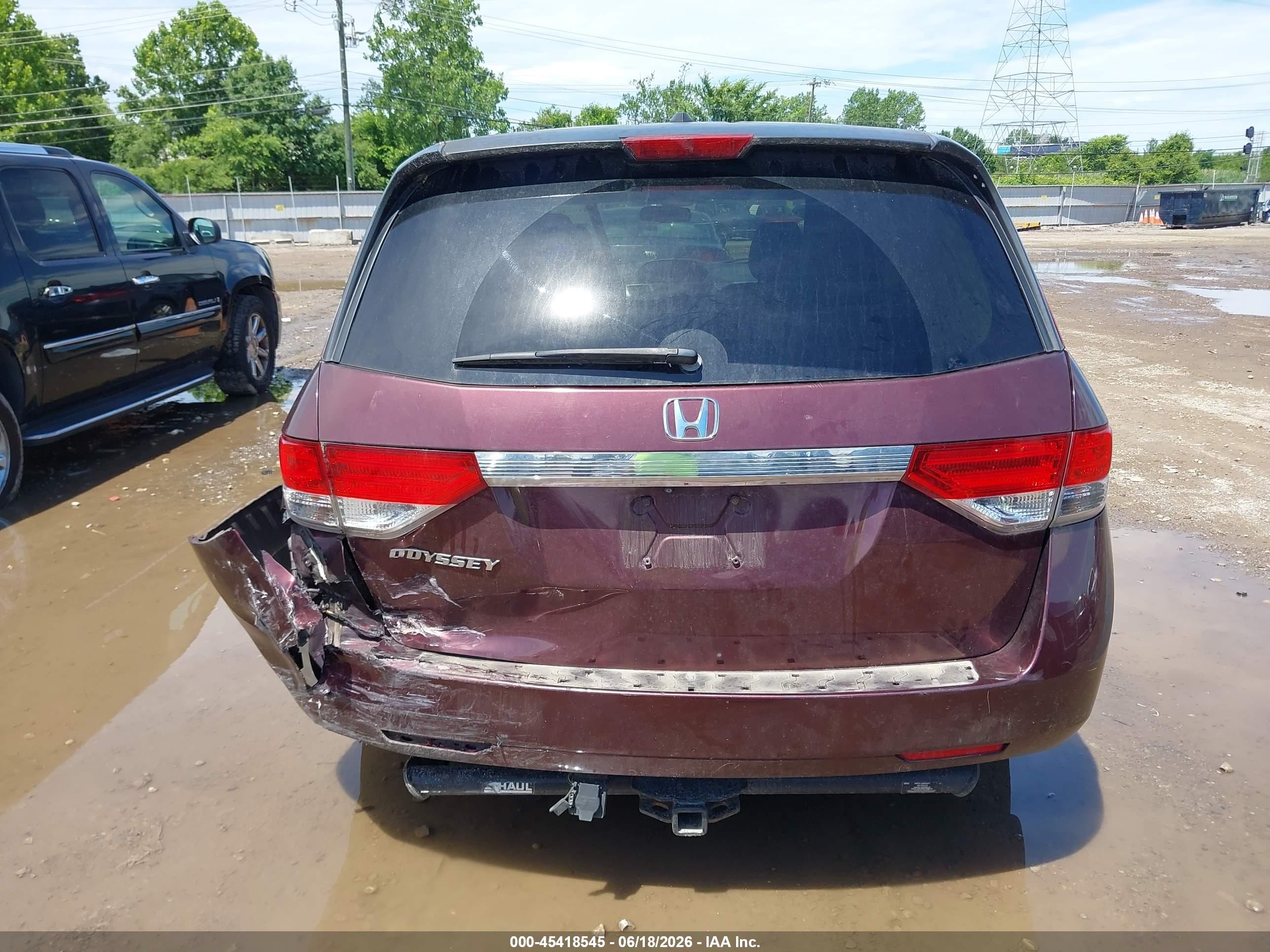 2014 Honda Odyssey Ex-l Maroon vin: 5FNRL5H60EB139509