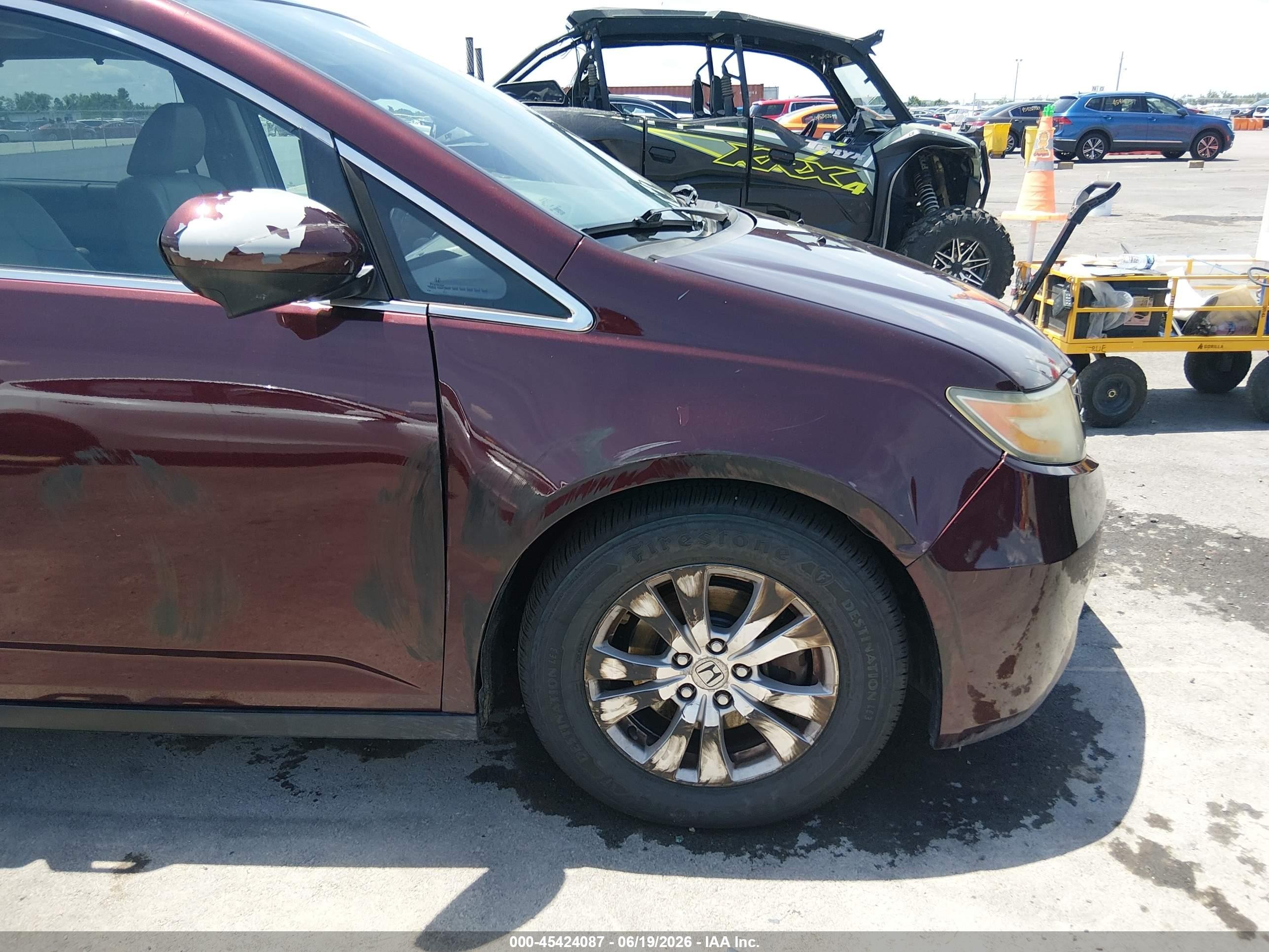 2015 Honda Odyssey Ex-l Maroon vin: 5FNRL5H60FB004001
