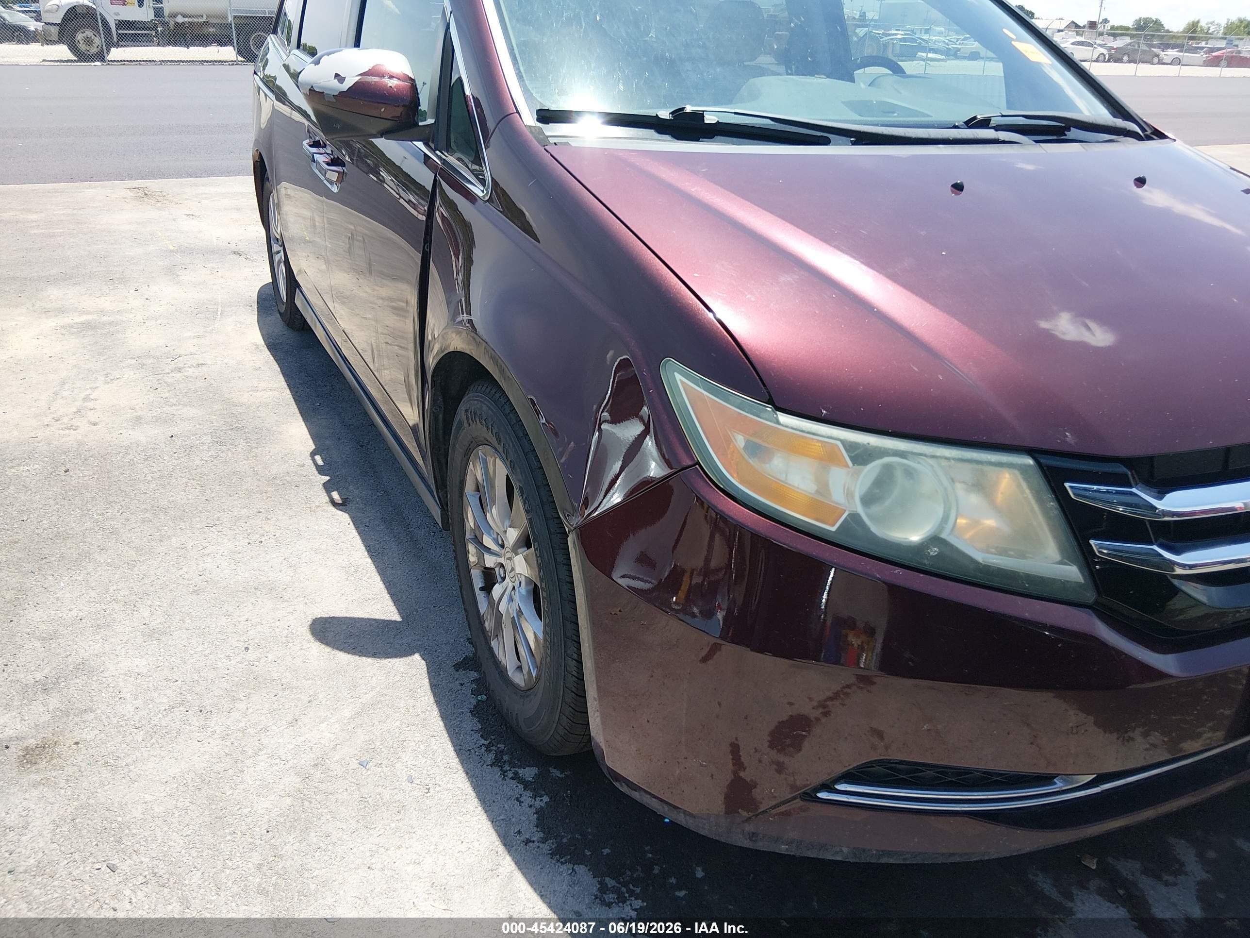 2015 Honda Odyssey Ex-l Maroon vin: 5FNRL5H60FB004001