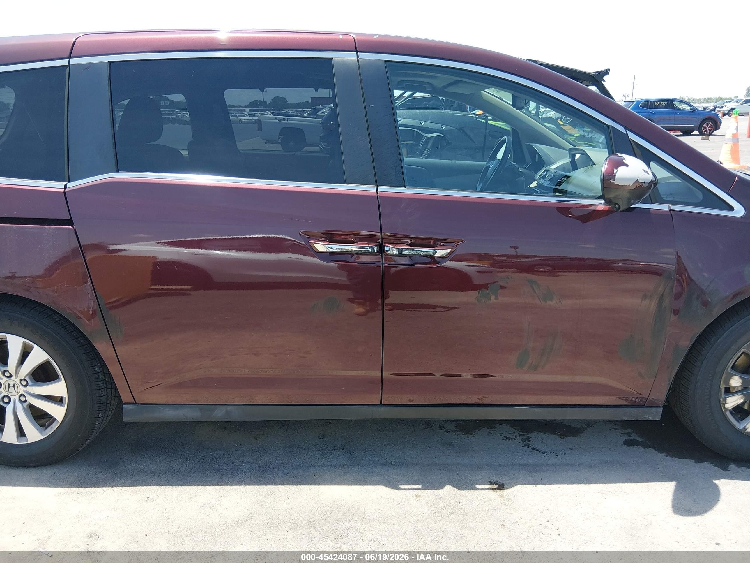 2015 Honda Odyssey Ex-l Maroon vin: 5FNRL5H60FB004001