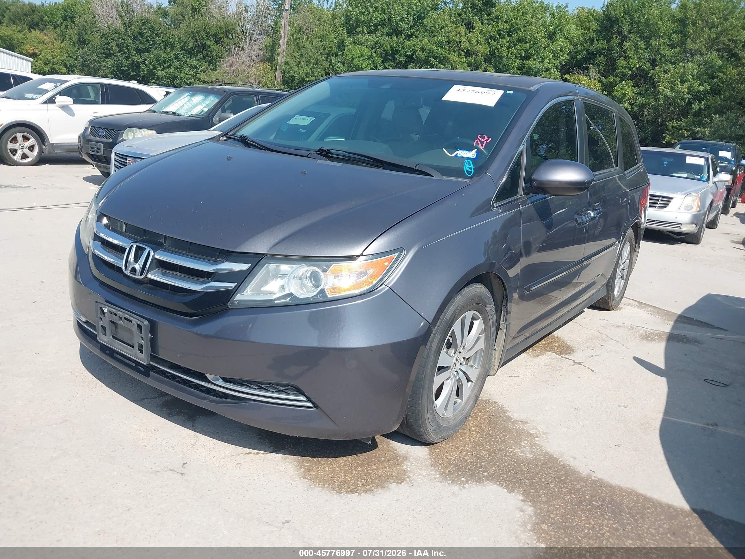 2015 Honda Odyssey Ex-l Gray vin: 5FNRL5H60FB016424