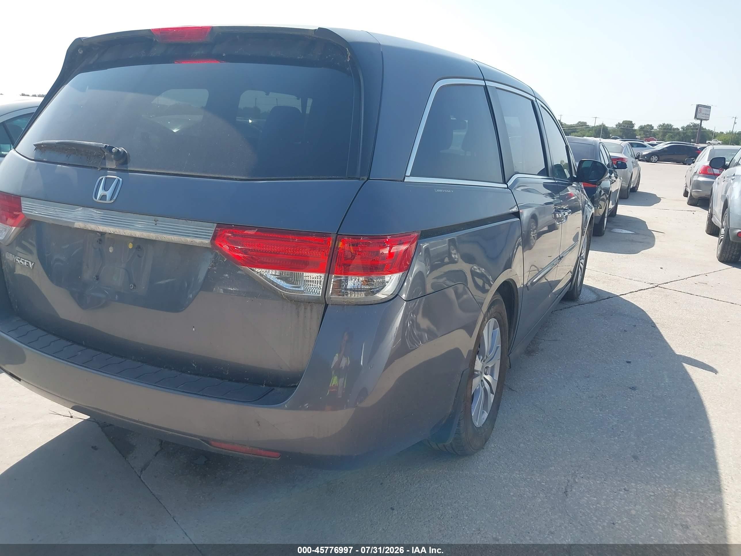 2015 Honda Odyssey Ex-l Gray vin: 5FNRL5H60FB016424