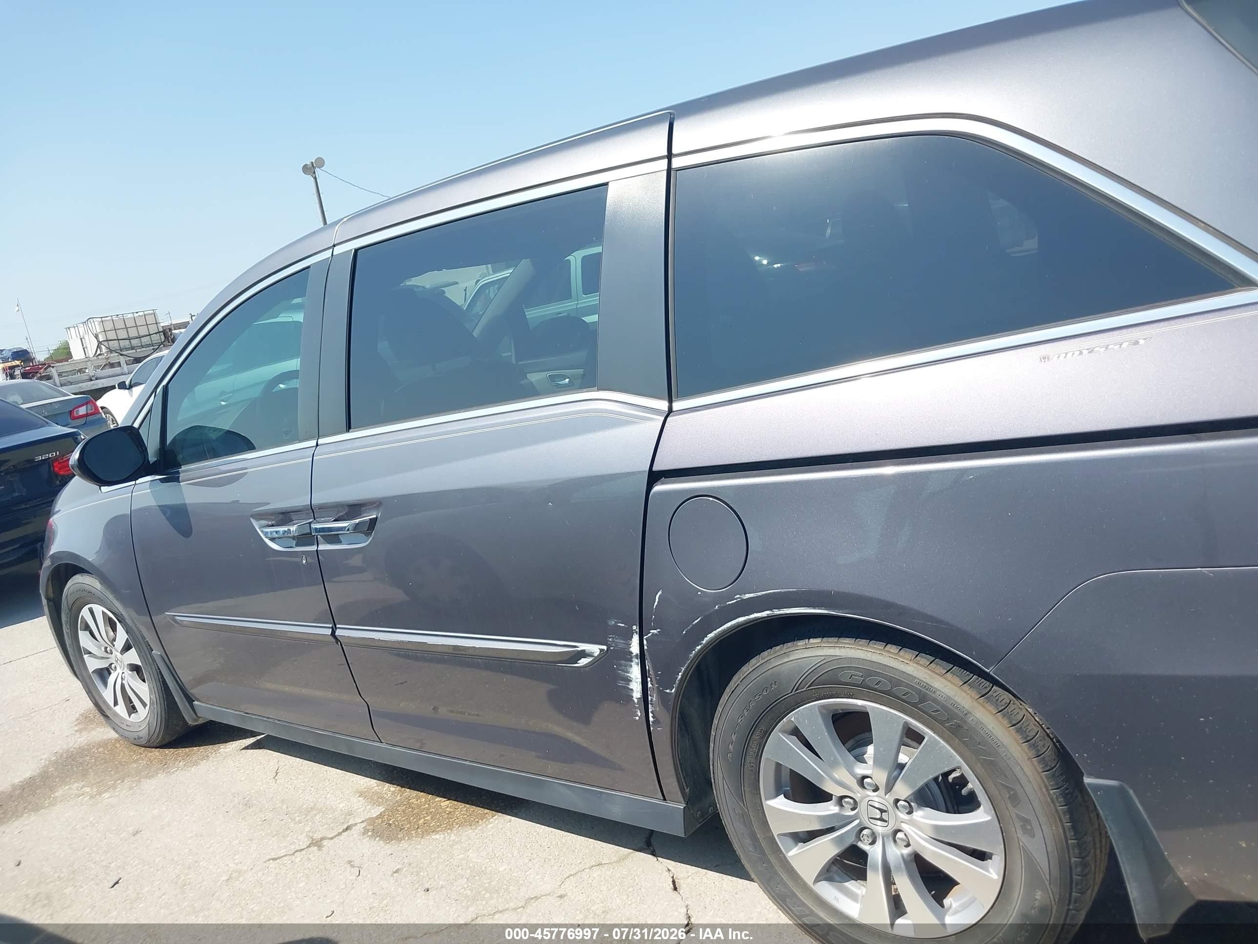 2015 Honda Odyssey Ex-l Gray vin: 5FNRL5H60FB016424