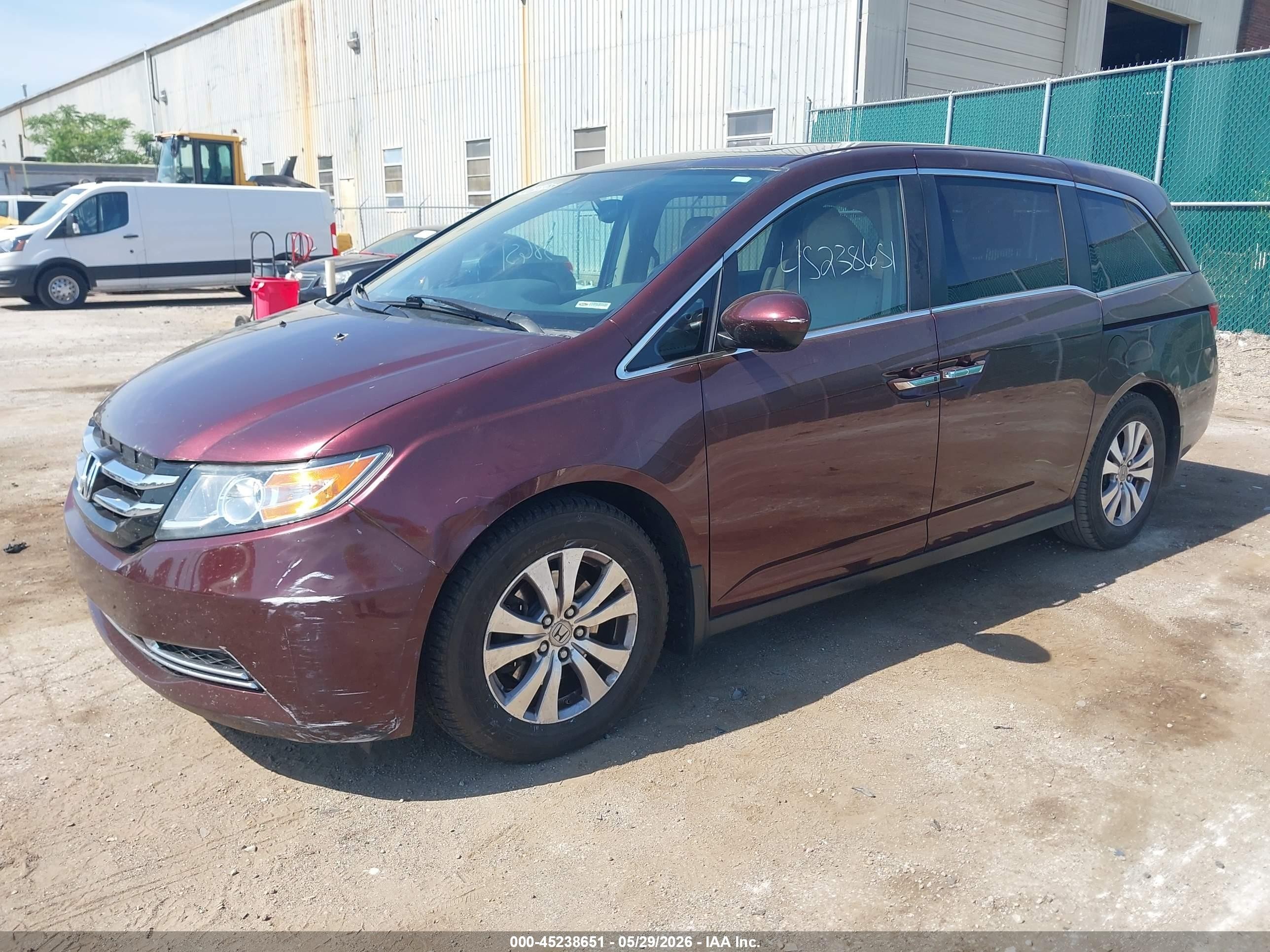 2015 Honda Odyssey Ex-l Burgundy vin: 5FNRL5H60FB016715