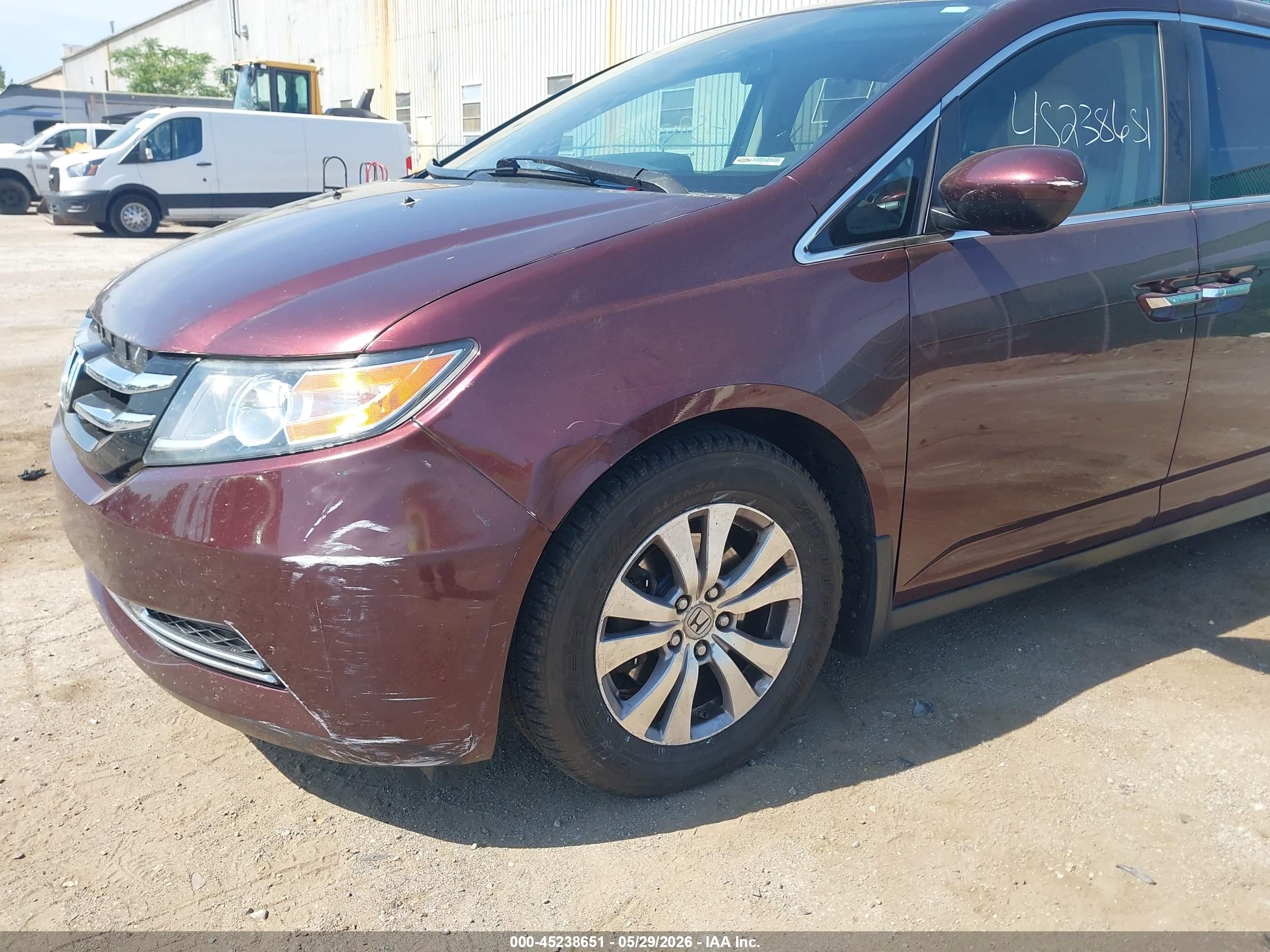 2015 Honda Odyssey Ex-l Burgundy vin: 5FNRL5H60FB016715