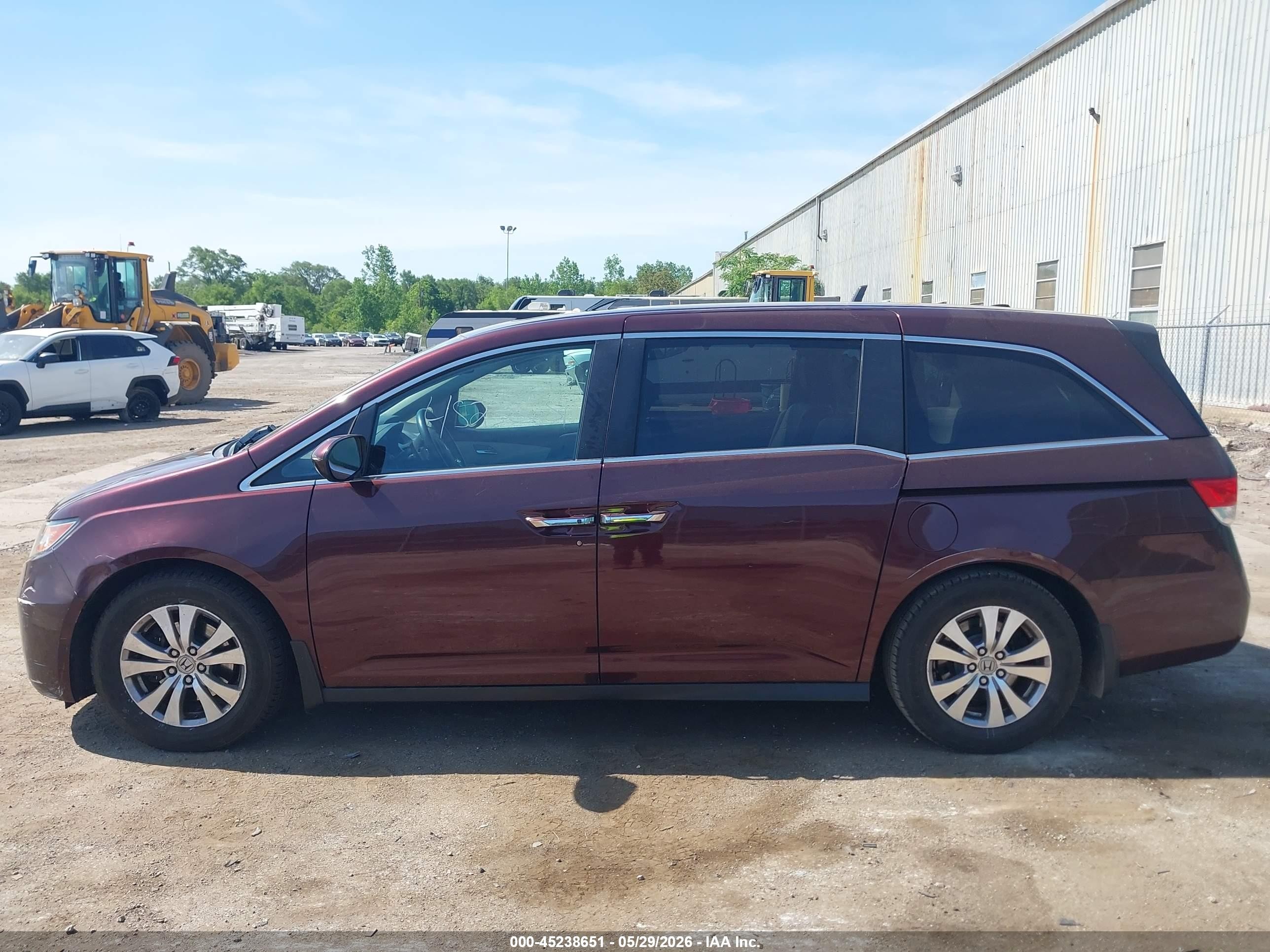 2015 Honda Odyssey Ex-l Burgundy vin: 5FNRL5H60FB016715