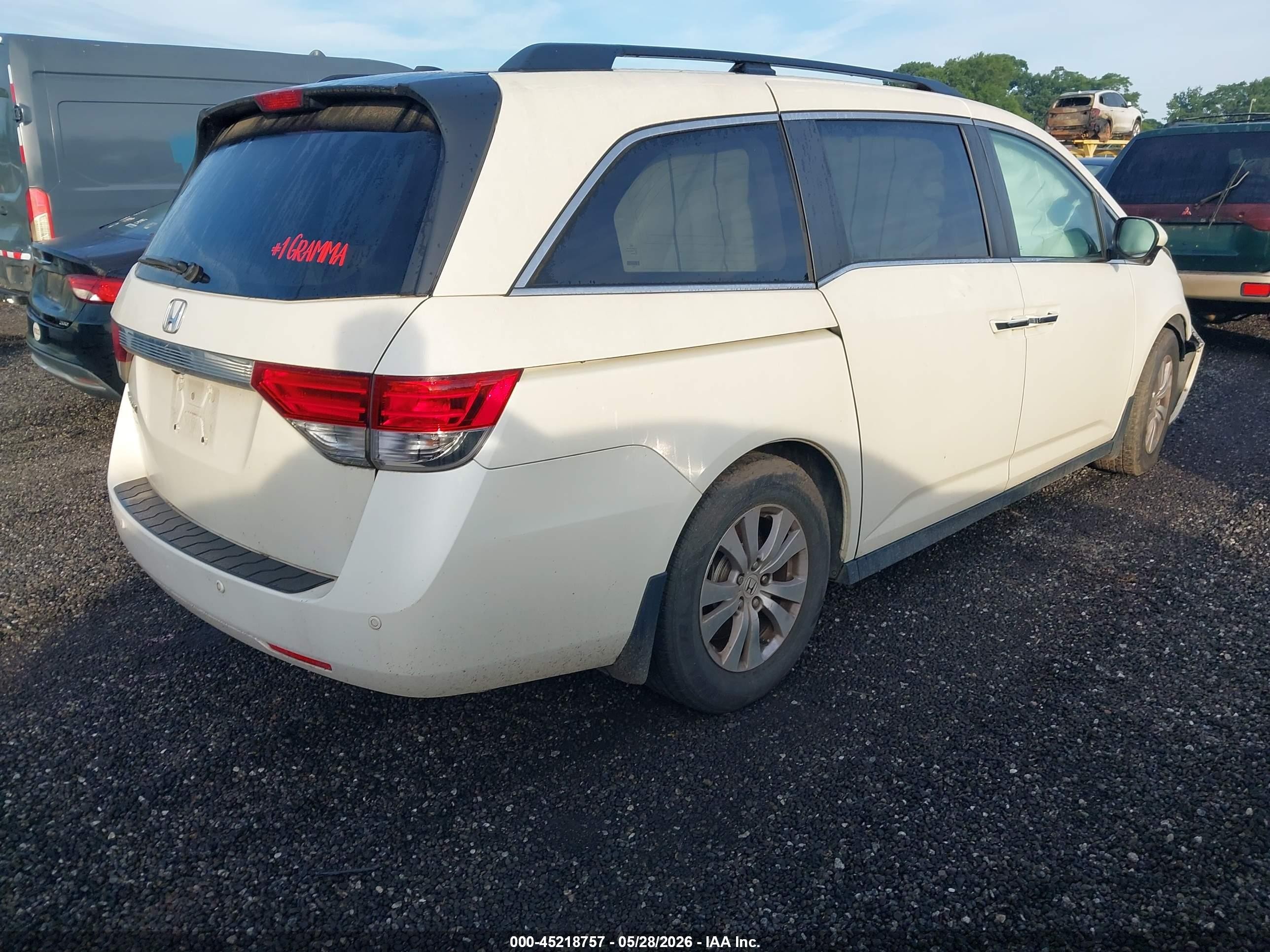 2015 Honda Odyssey Ex-l White vin: 5FNRL5H60FB023941