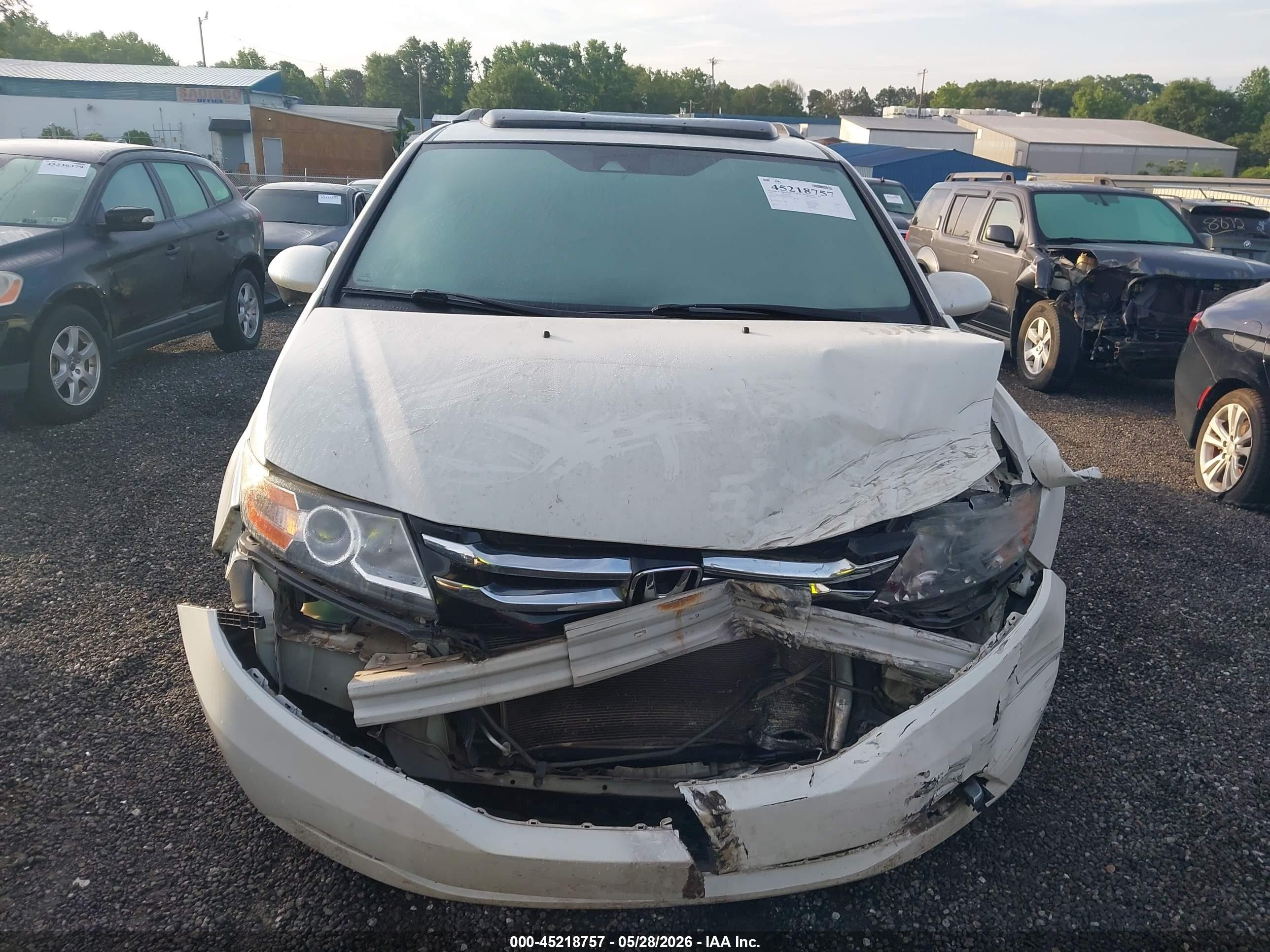 2015 Honda Odyssey Ex-l White vin: 5FNRL5H60FB023941