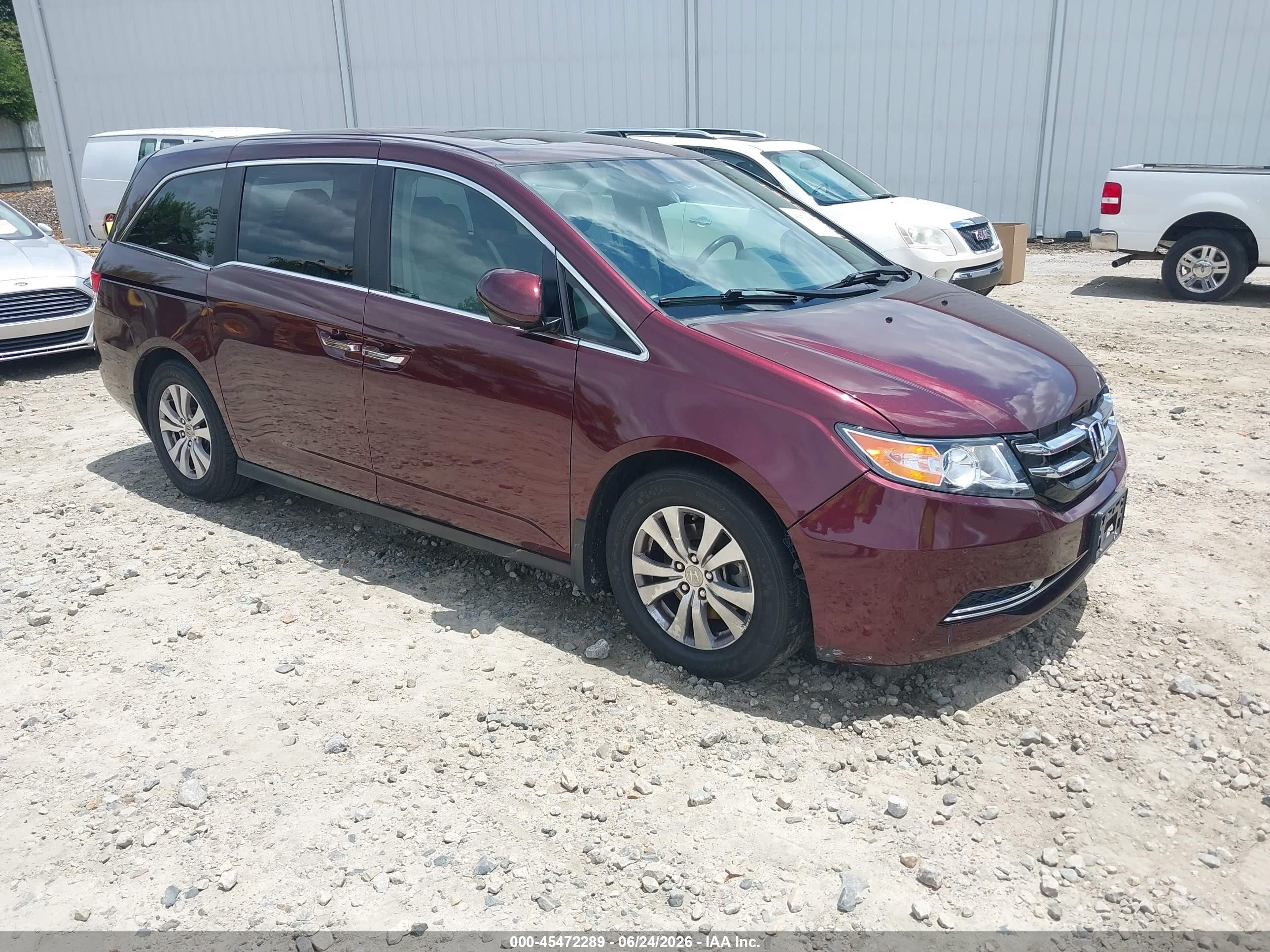 2015 Honda Odyssey Ex-l Maroon vin: 5FNRL5H60FB030114